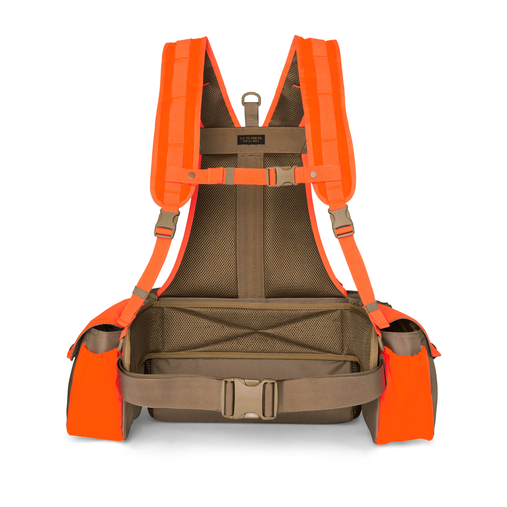 Upland Guide Strap Vest - Dark Tan / Blaze Orange