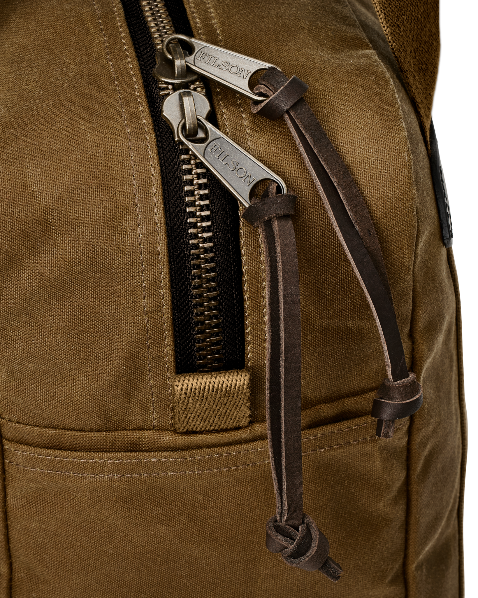 Tin Cloth Zipper Tote Bag - Dark Tan - Image 5