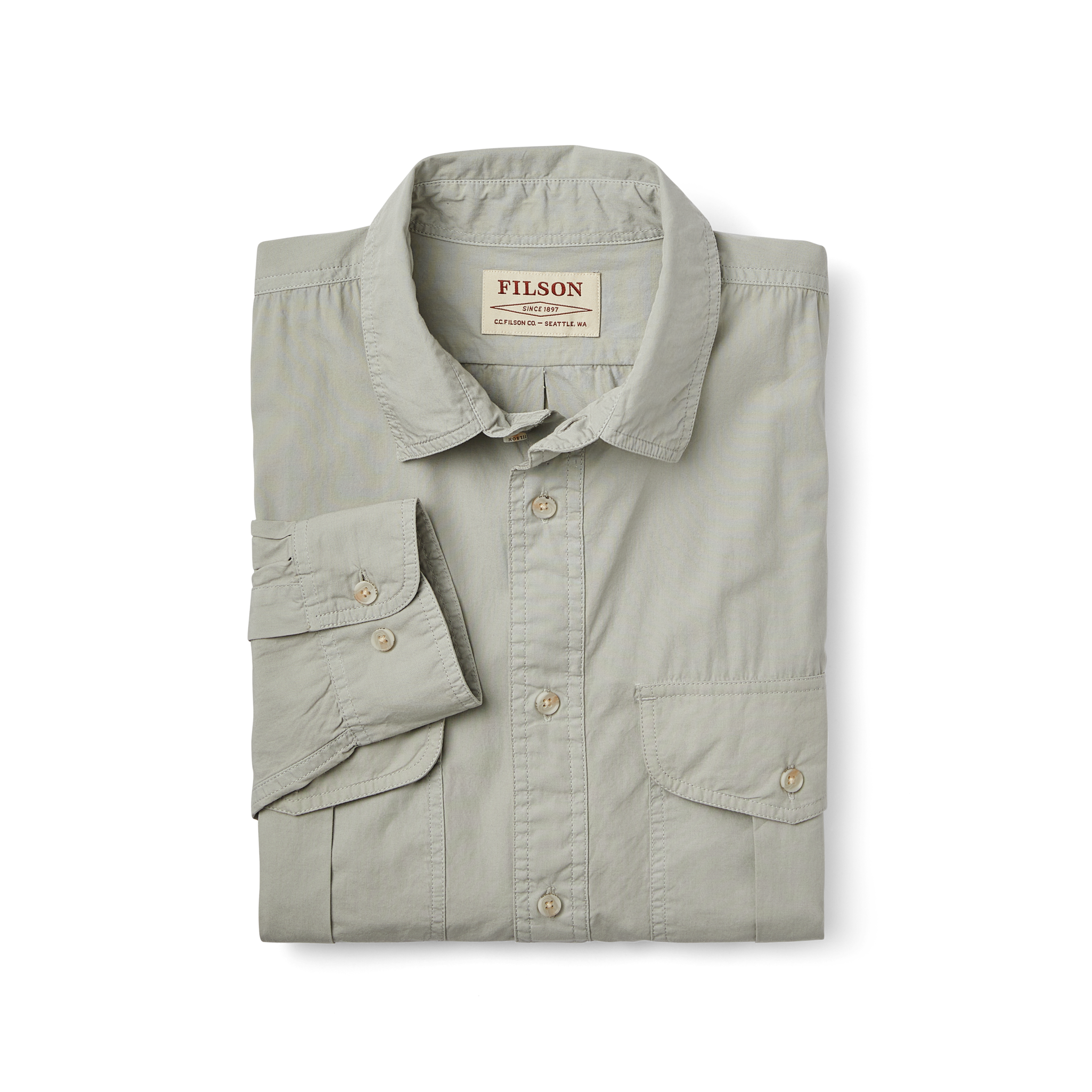 Filson's Washed Feather Cloth Shirt - Fog - Image 3