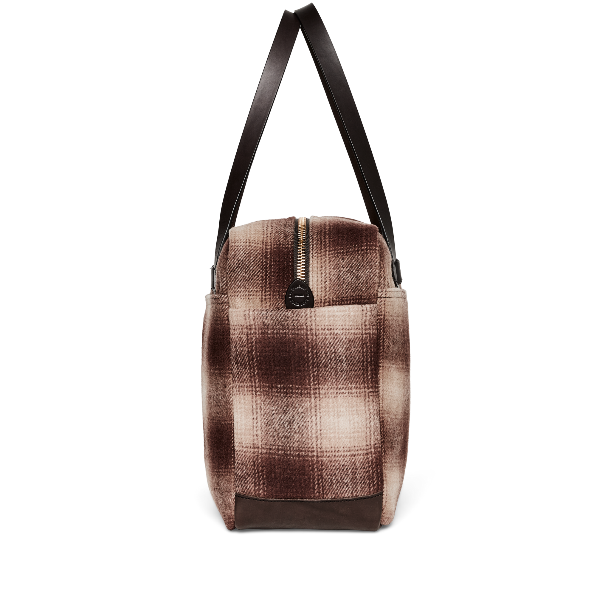 Mackinaw Wool Zipper Tote Bag - Brown / Tan Ombre - Image 3