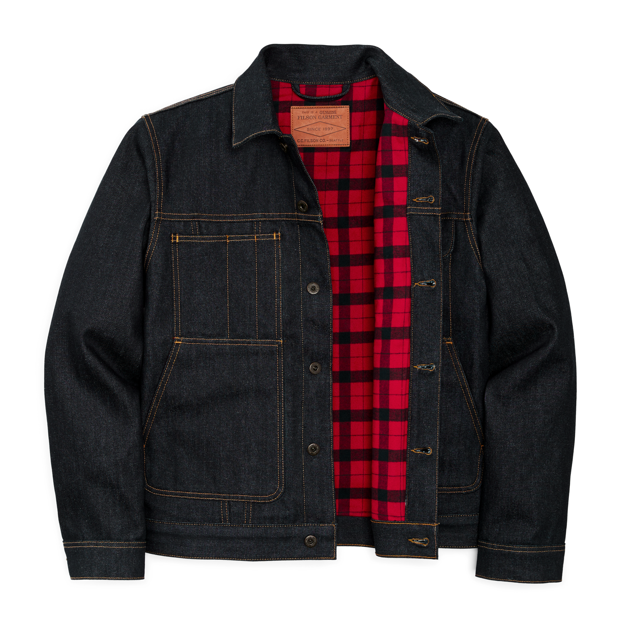 Lined Denim Short Cruiser Jacket - Raw Indigo - Image 2