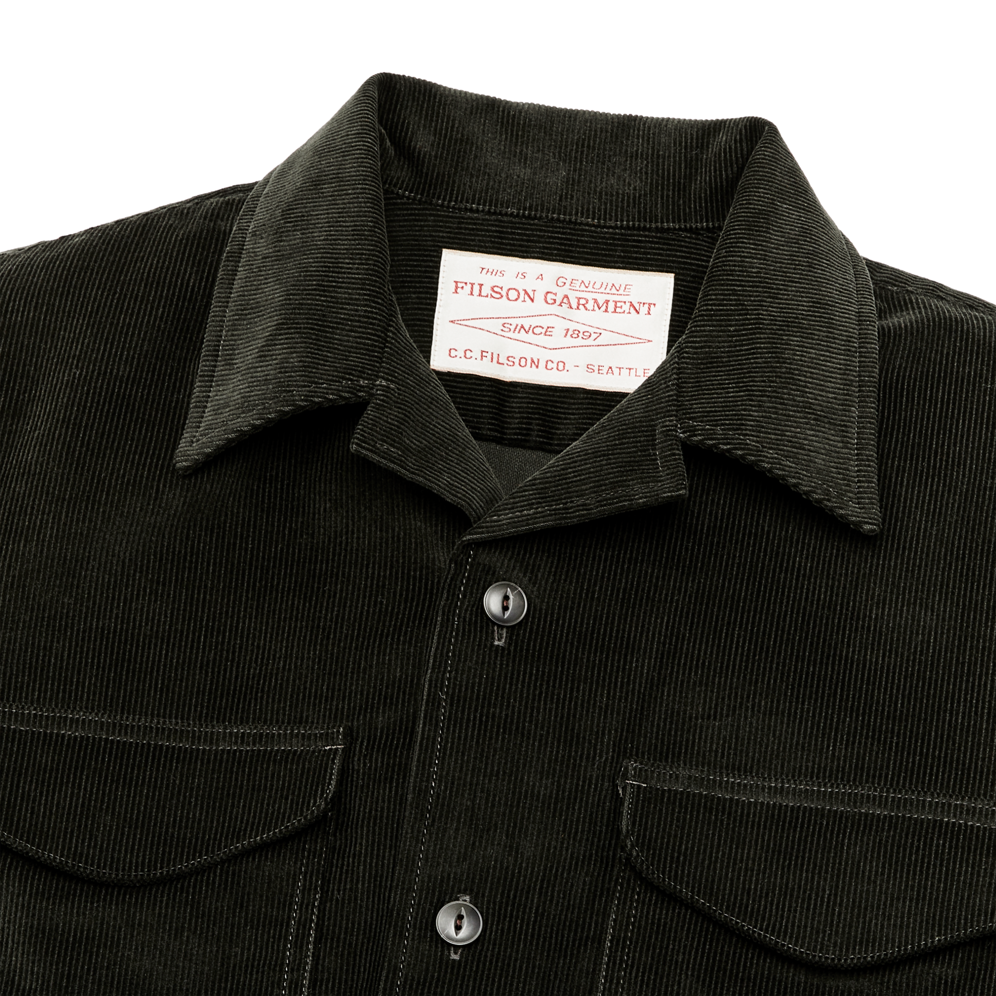 Corduroy Camp Shirt - Dark Green - Image 5