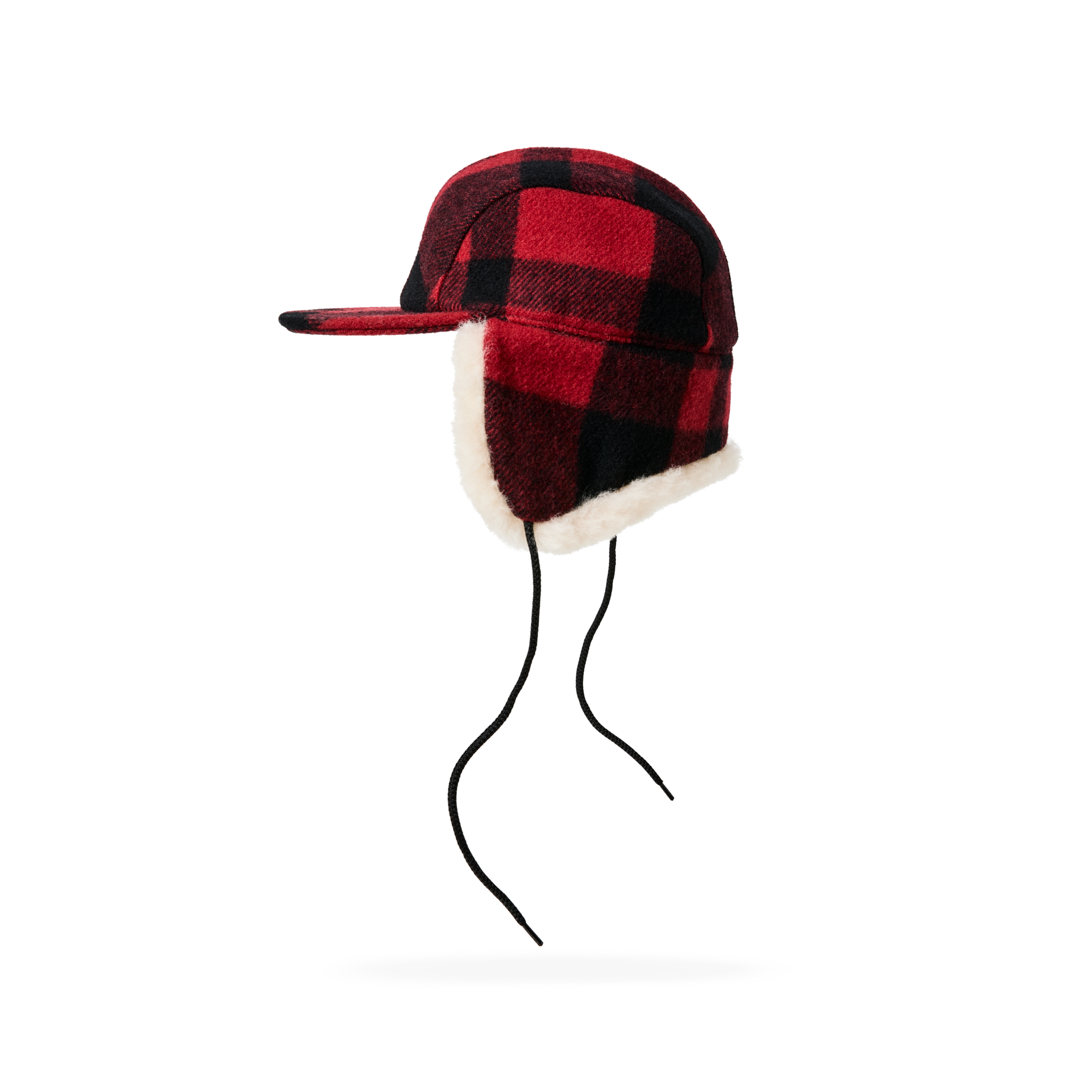Double Mackinaw Wool Cap - Red Black Plaid/birch - Image 9