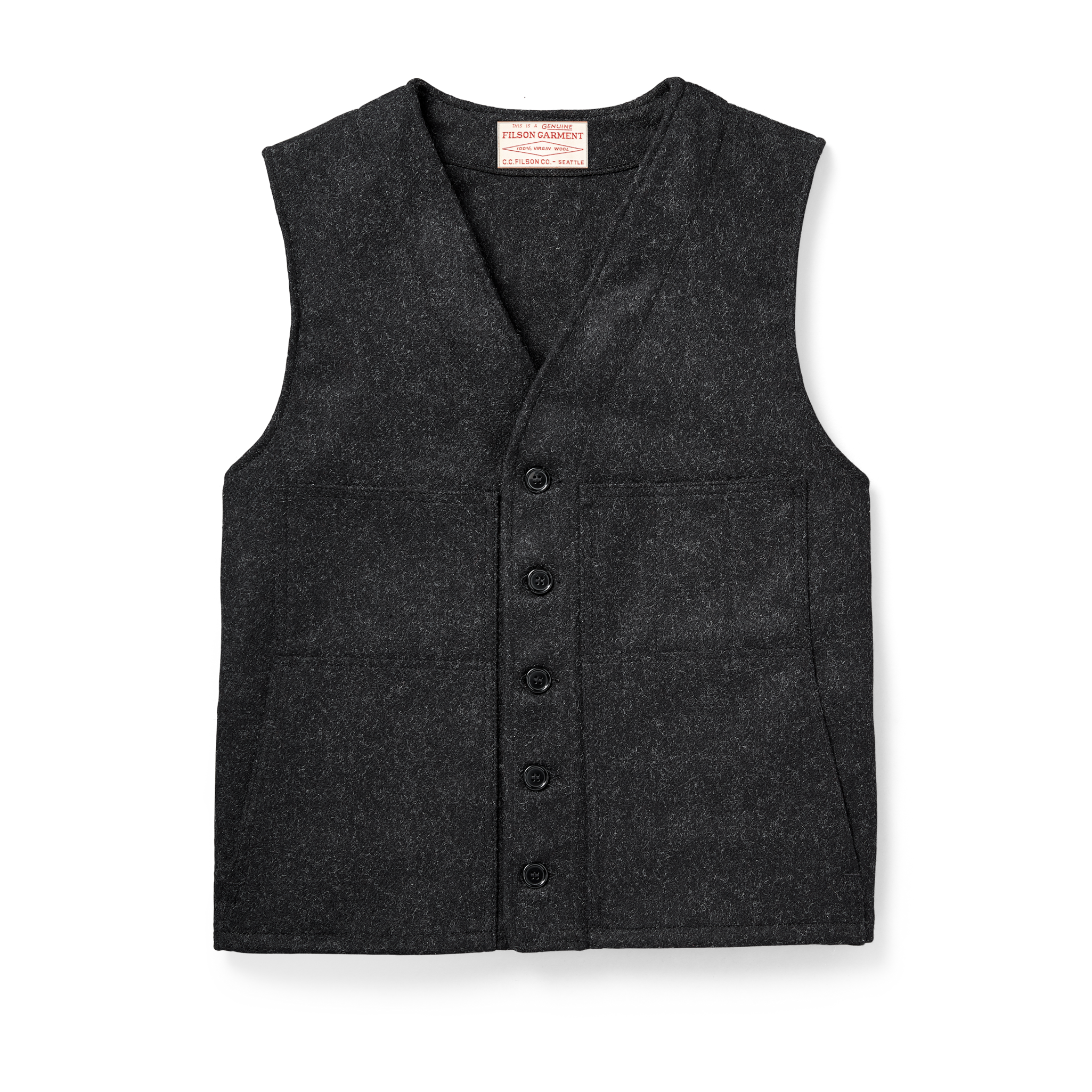 Mackinaw Wool Vest - Charcoal
