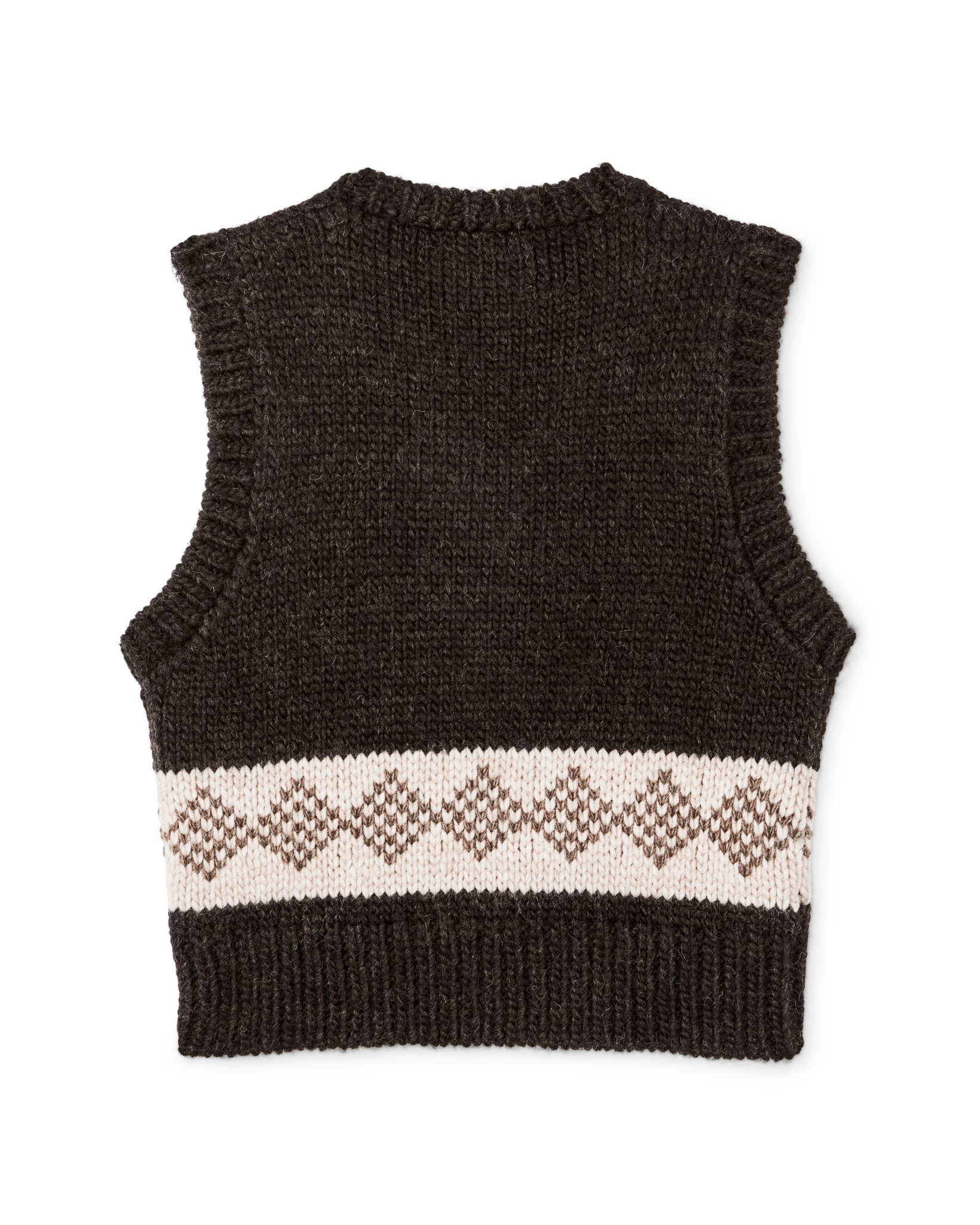 Women's Wool Vest - Dark Brown - Image 4
