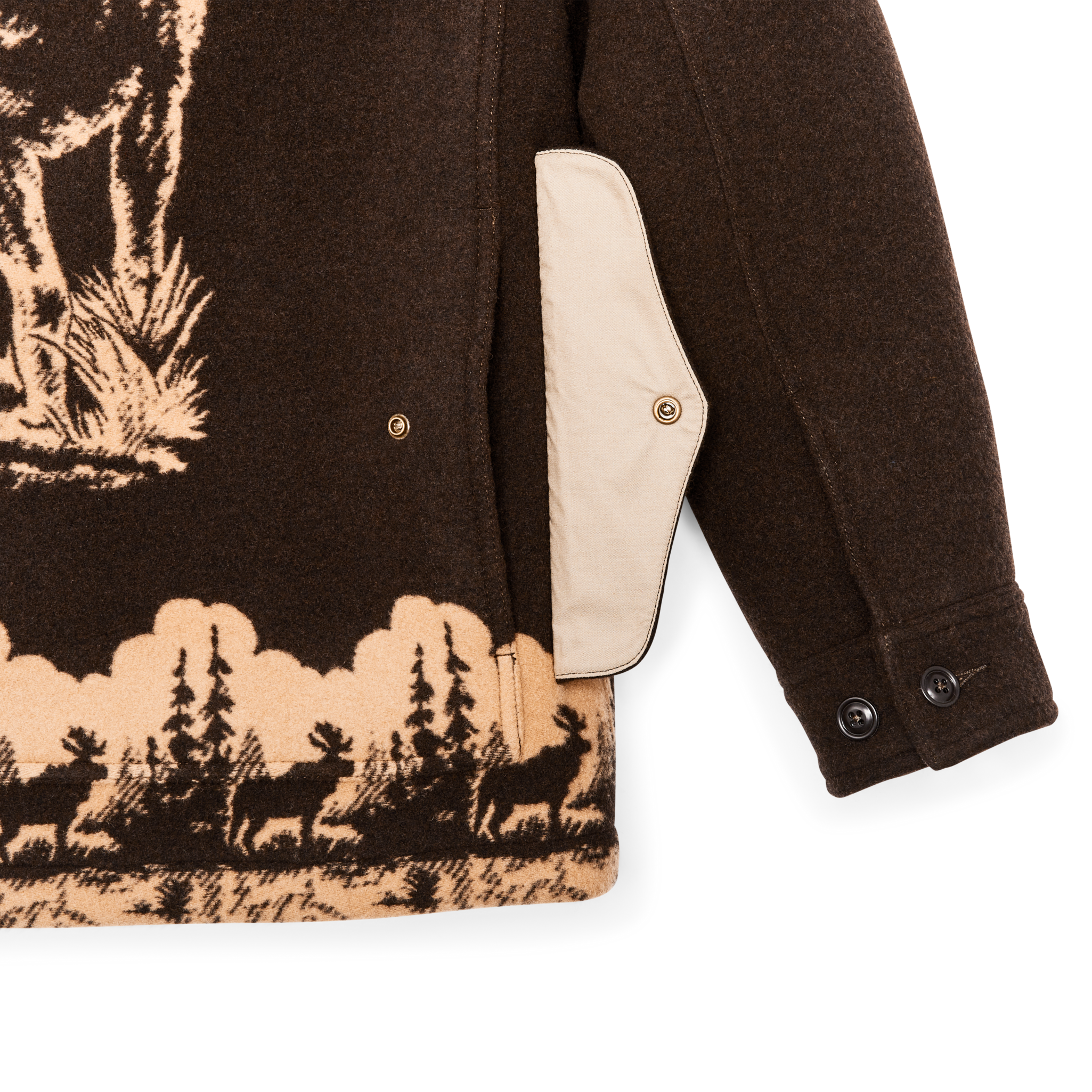 Women's Jacquard Wool Cruiser Jacket - Brown / Khaki Moose - Image 6