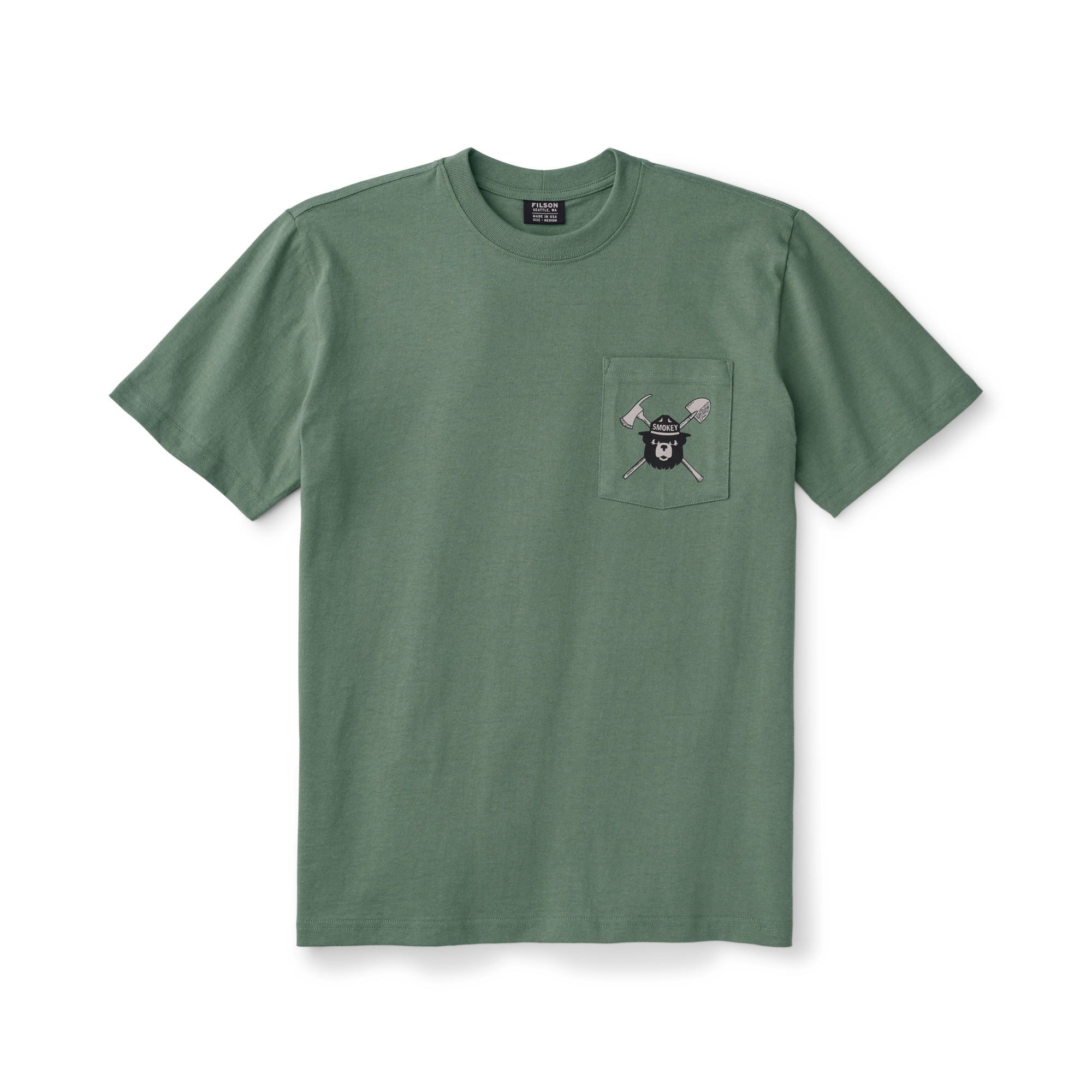 Smokey Bear Pocket T-shirt - Service Green