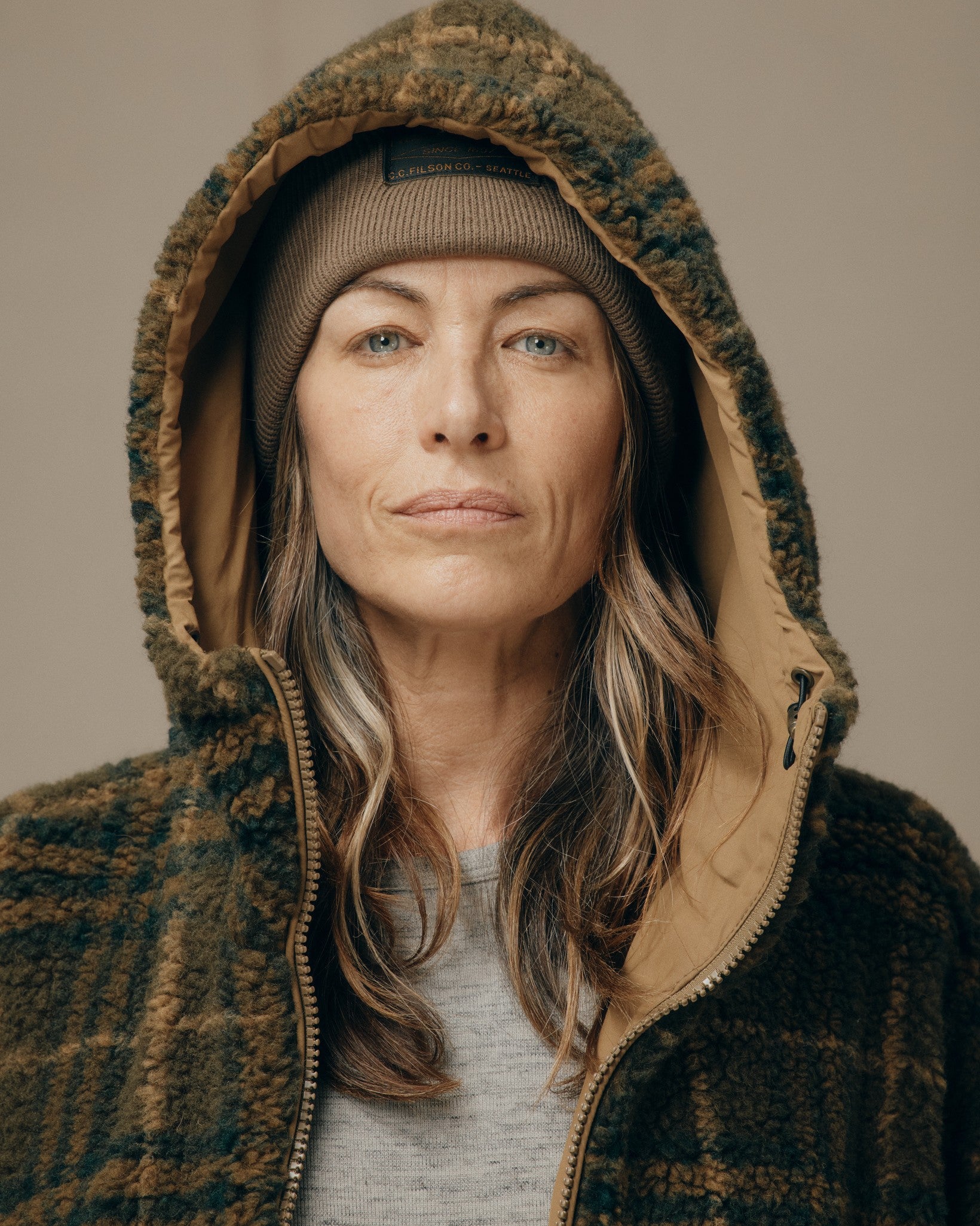 Women's Reversible Woolly Fleece Coat - Tan - Image 6