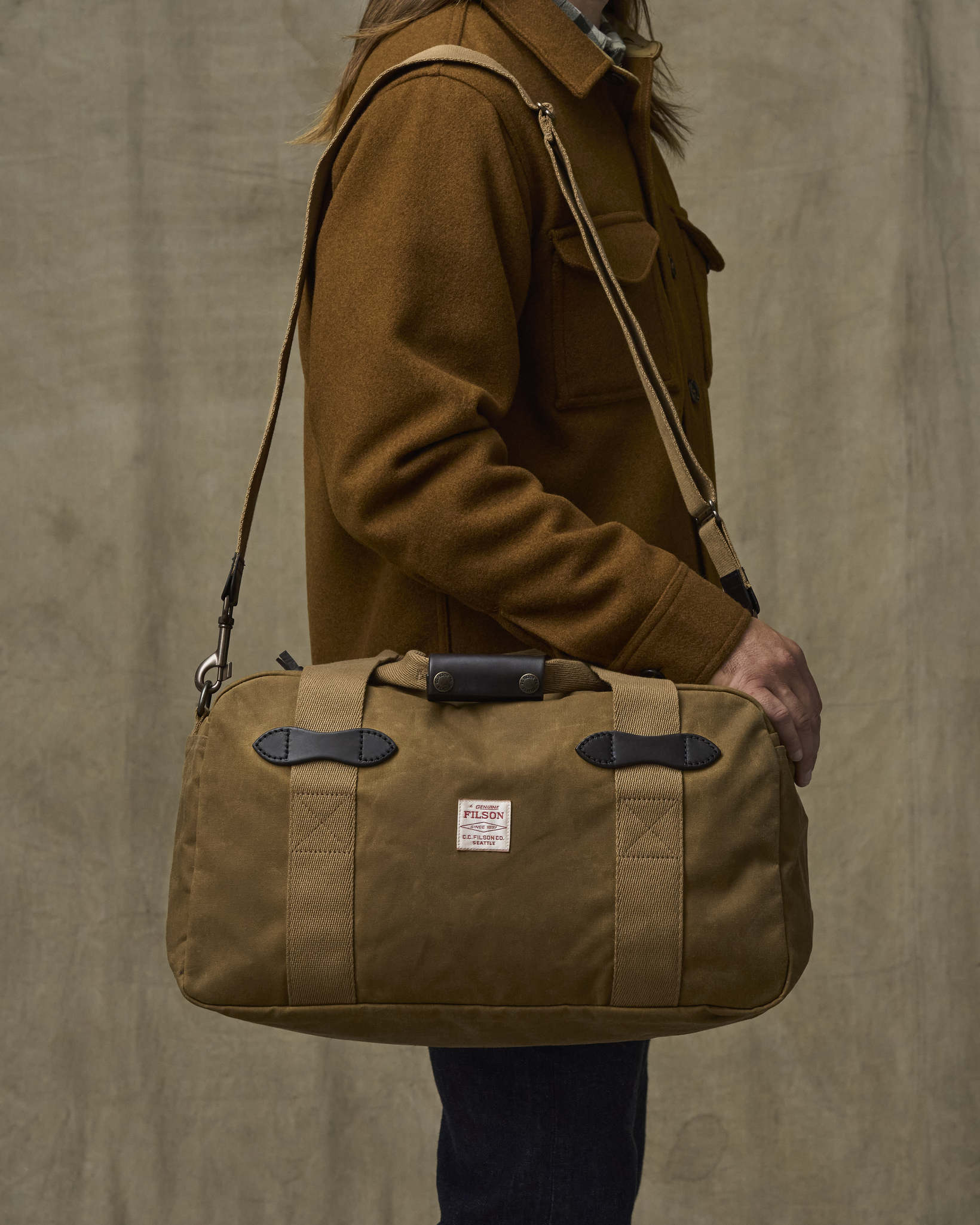 Small Tin Cloth Duffle Bag - Dark Tan
