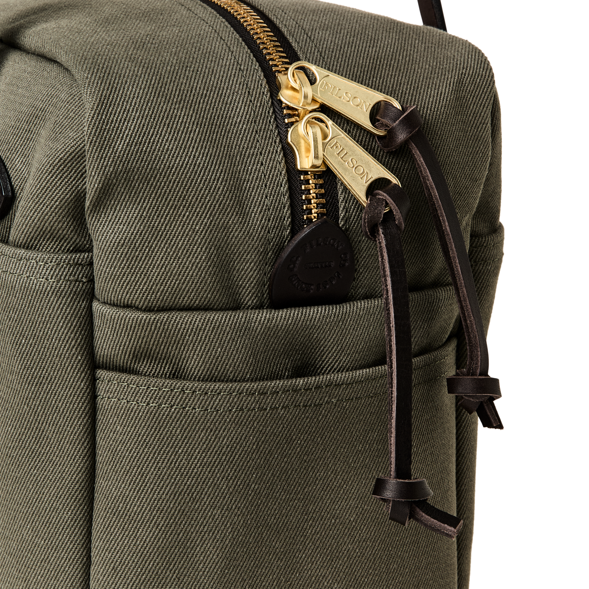 Rugged Twill Zipper Tote Bag - Otter Green - Image 3