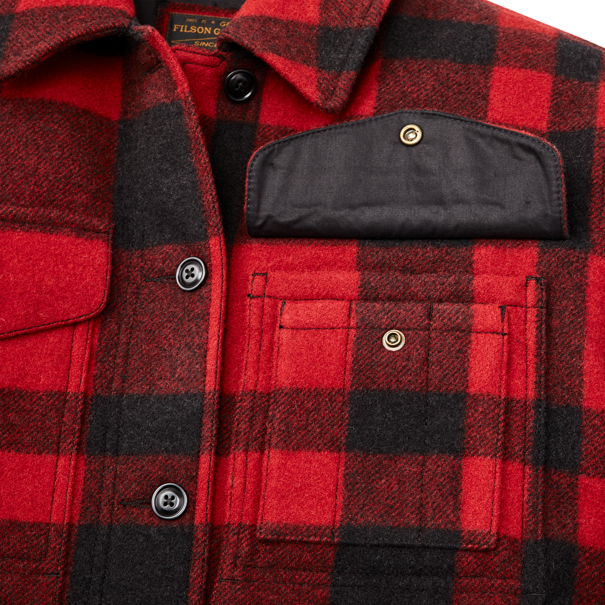 Women's Mackinaw Wool Cruiser Jacket - Red / Black Plaid - Image 4