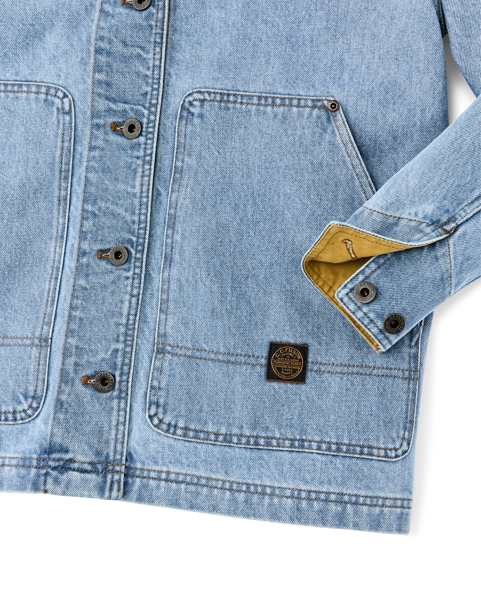 Women's Denim Barn Coat - Stone Wash Indigo - Image 5