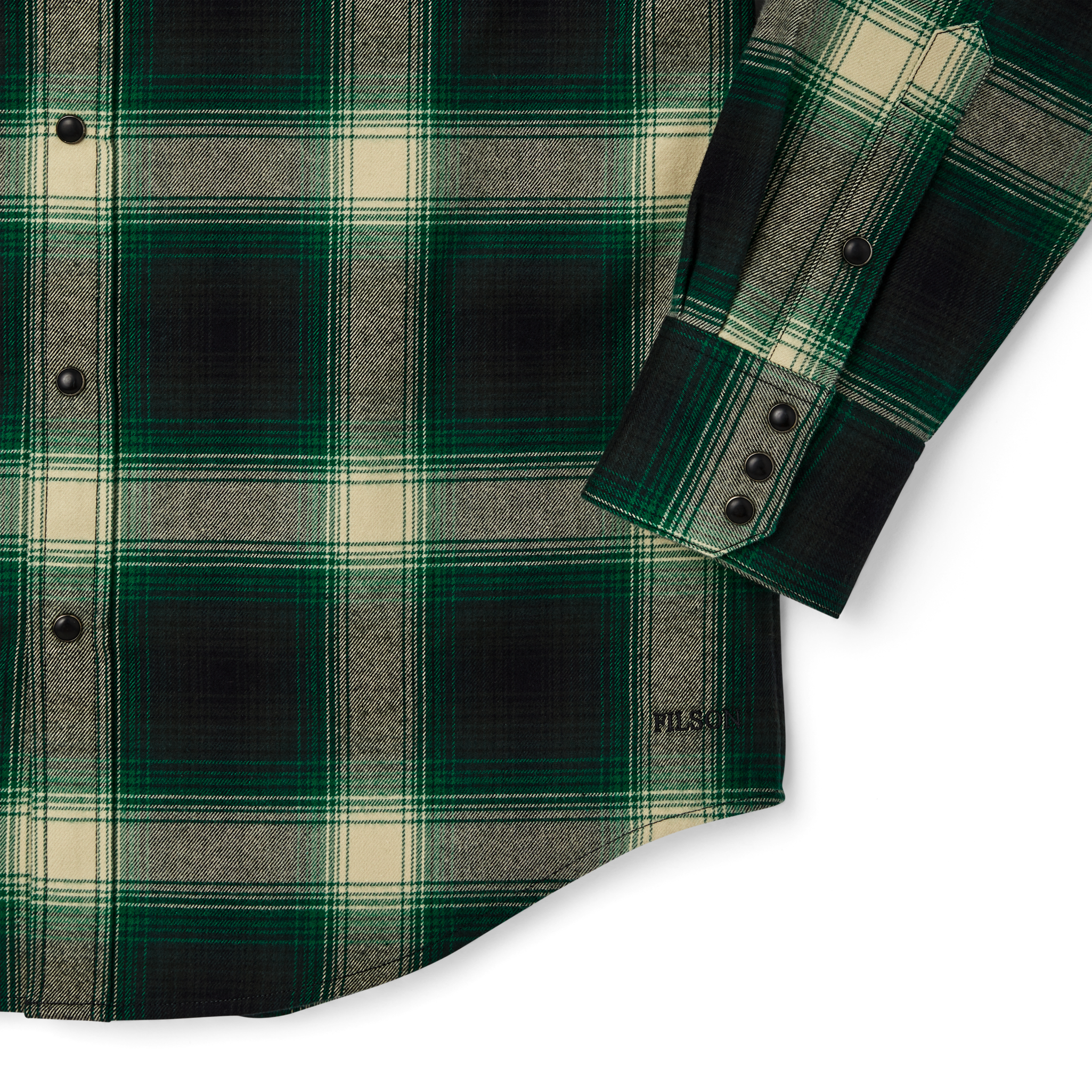 Western Flannel Shirt - Bottle Green Ombre - Image 5