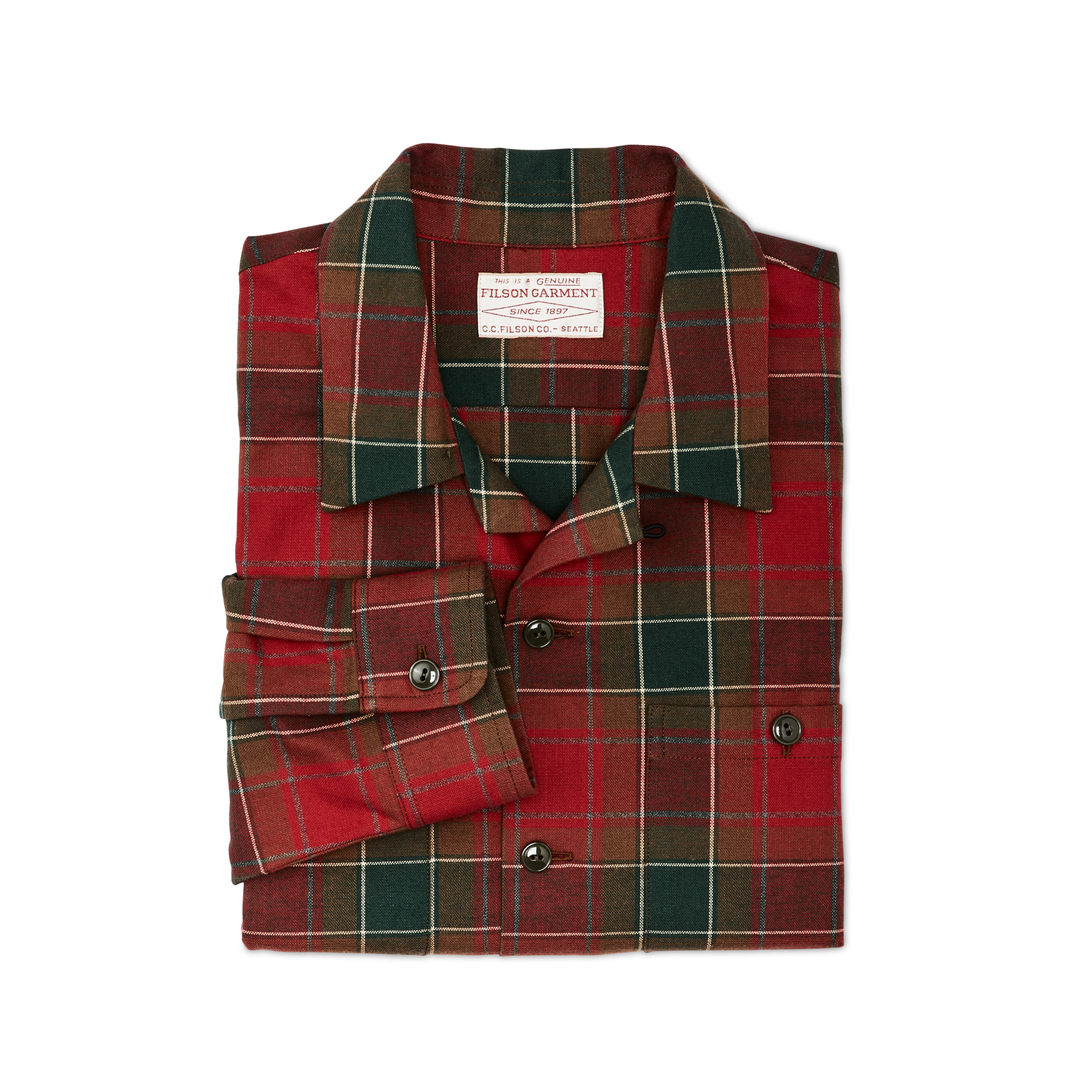 Elk Heights Camp Shirt - Sycamore Green / Red Plaid - Image 3