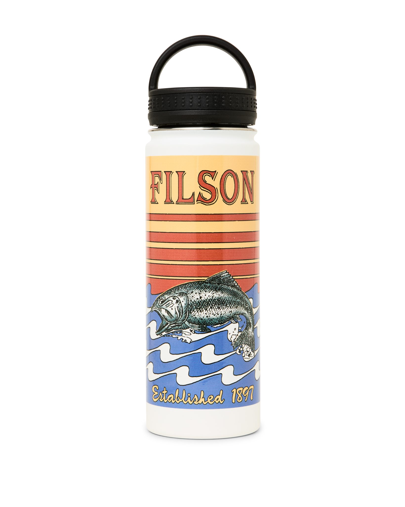 Insulated Water Bottle - White / Dusk Fish