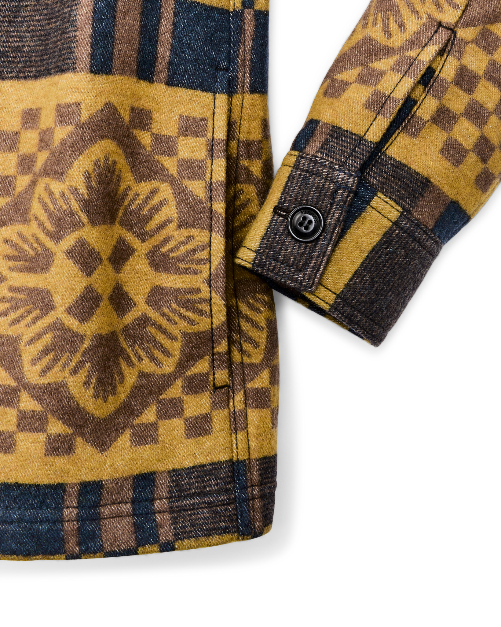 Women's Blanket Wool Overshirt - Flower Blanket Plaid / Bronze Brown - Image 4