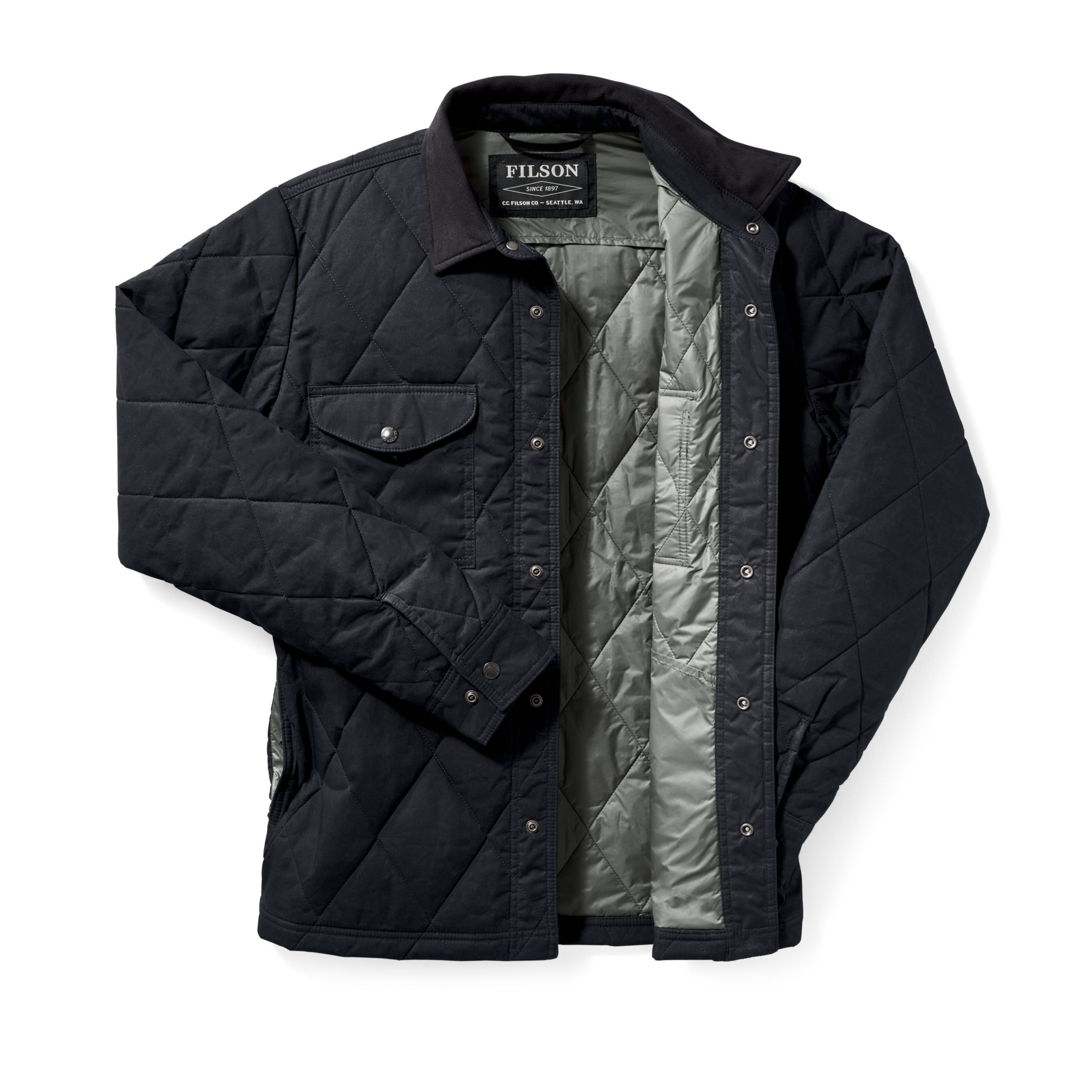 Hyder Quilted Jac-shirt - Faded Navy - Image 3