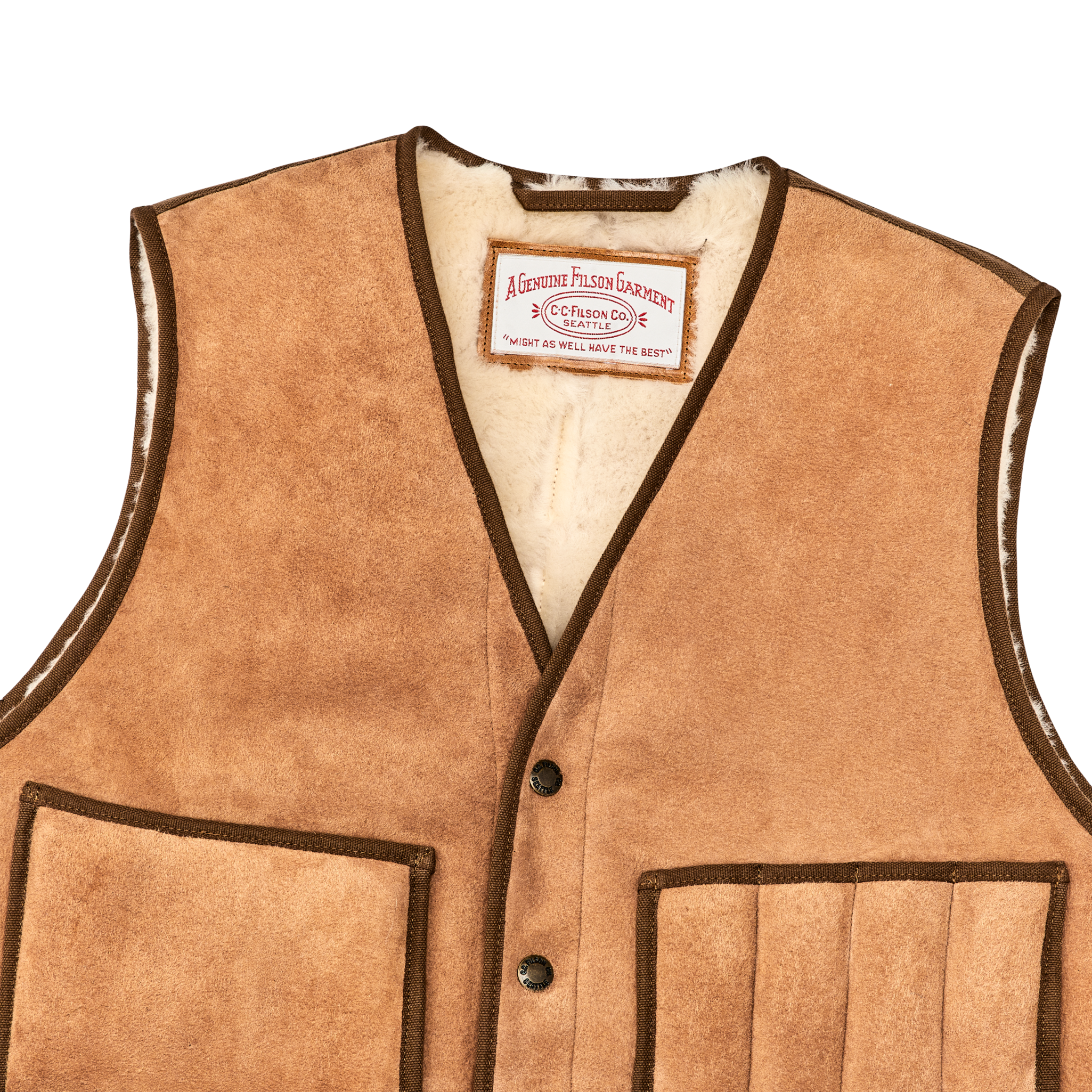 Shearling Cruiser Vest - Almond Beige - Image 4