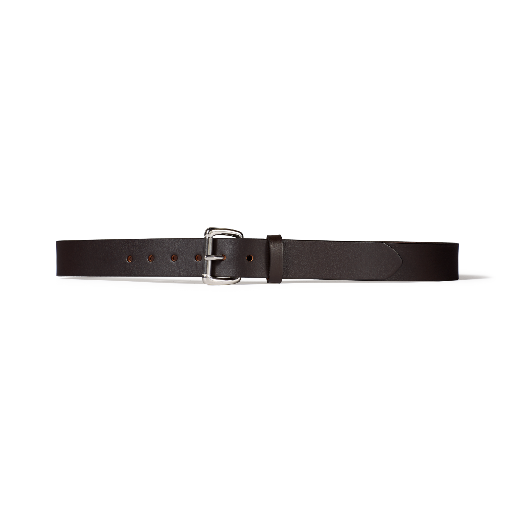 1.25" Bridle Leather Belt - Brown Leather/Stainless Steel