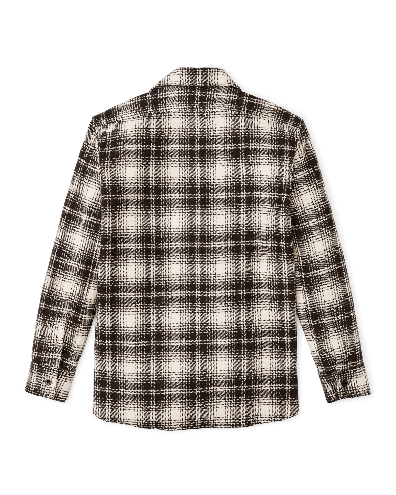 1922 Archive Wool Shirt - Cream / Dark Brown Plaid - Image 2