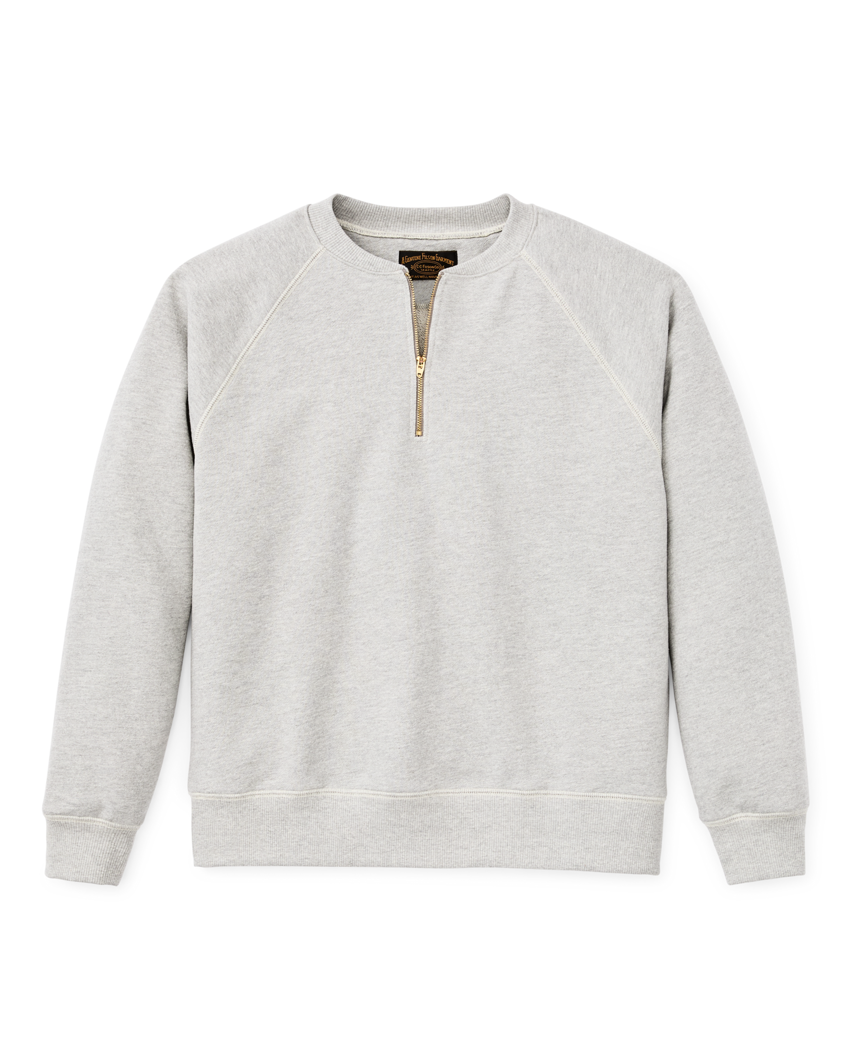 Quarter-zip Terry Sweatshirt - Heather Gray