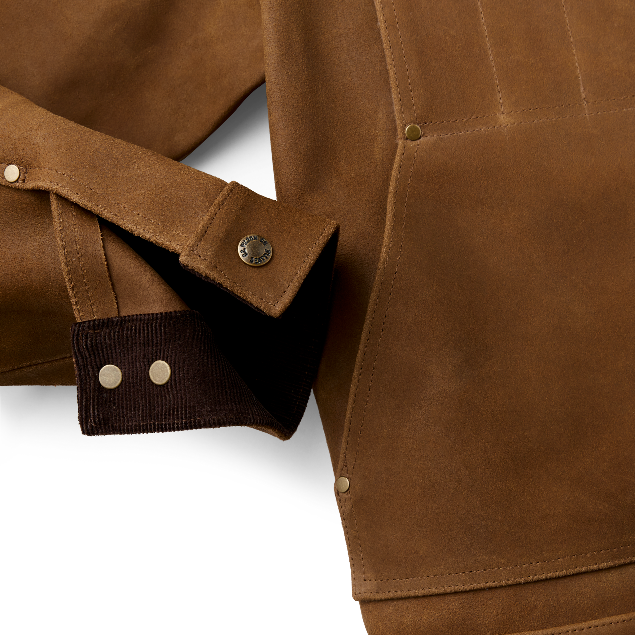 Roughout Leather Short Cruiser Jacket - Dark Sepia - Image 6