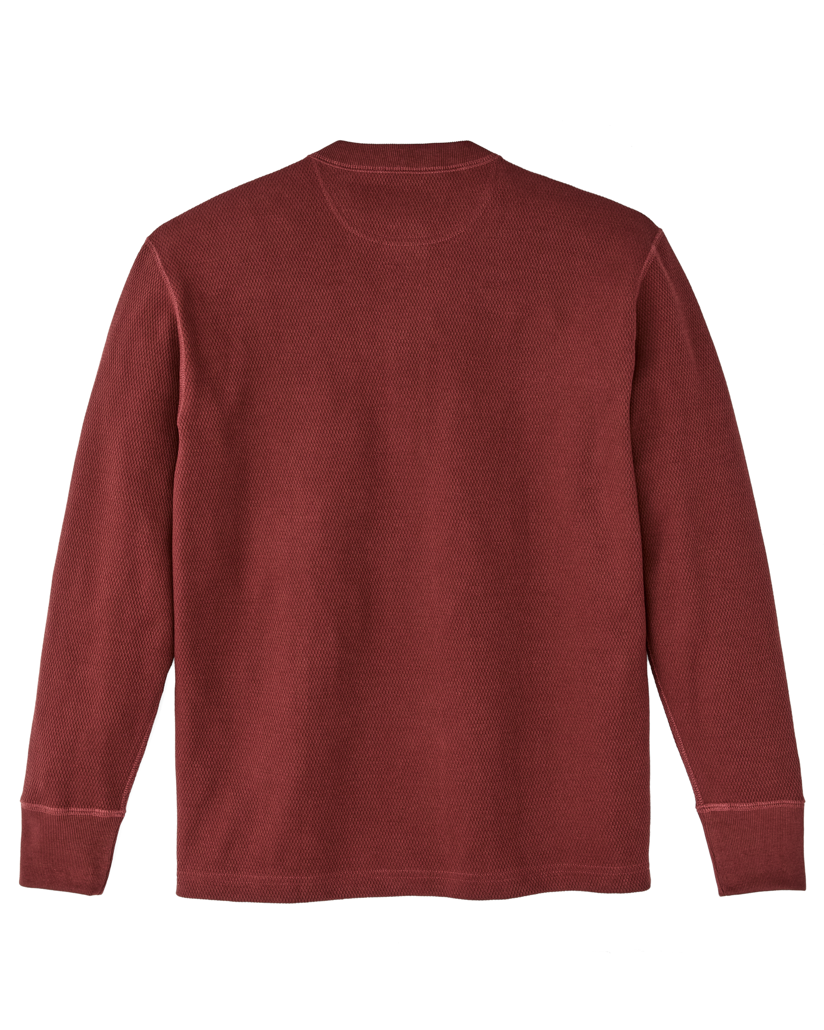 Waffle Knit Henley - Fired Brick - Image 2