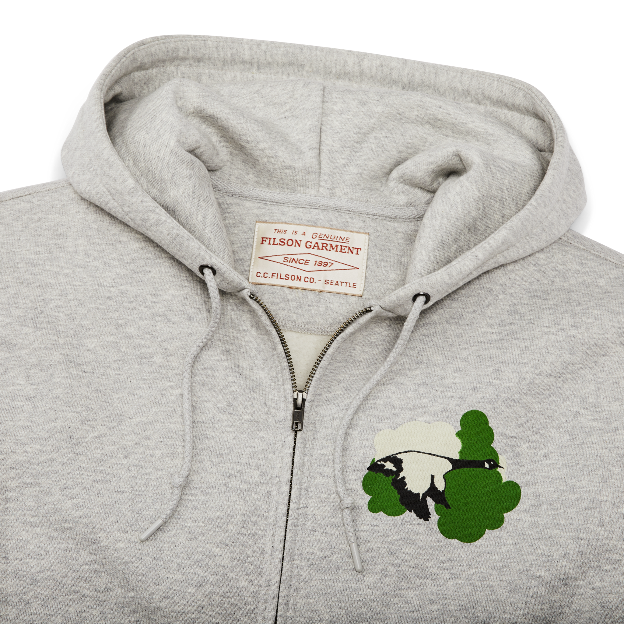 Prospector Graphic Full-zip Hoodie - Light Heather Gray / Game - Image 3