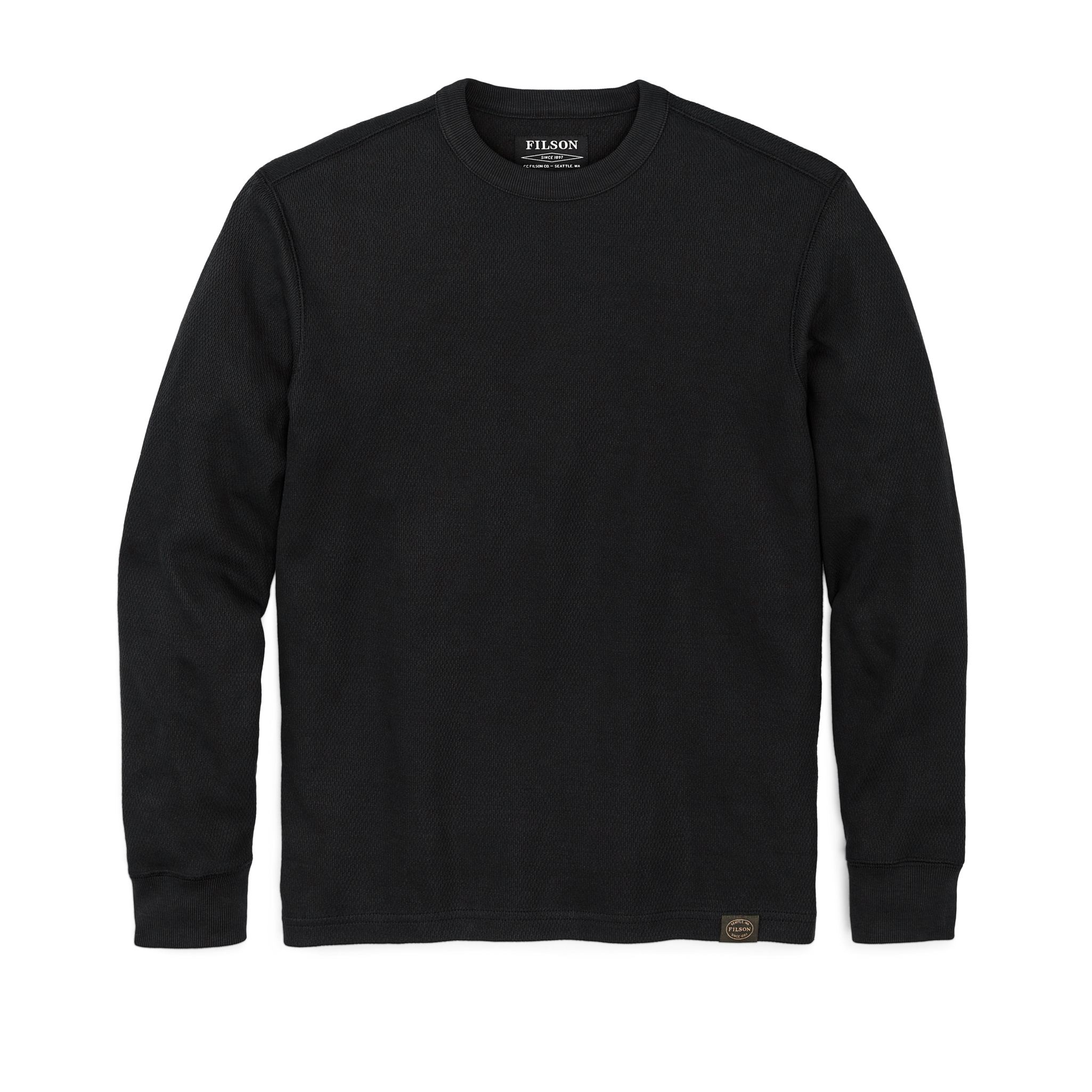 Waffle Knit Thermal Crewneck - Navy