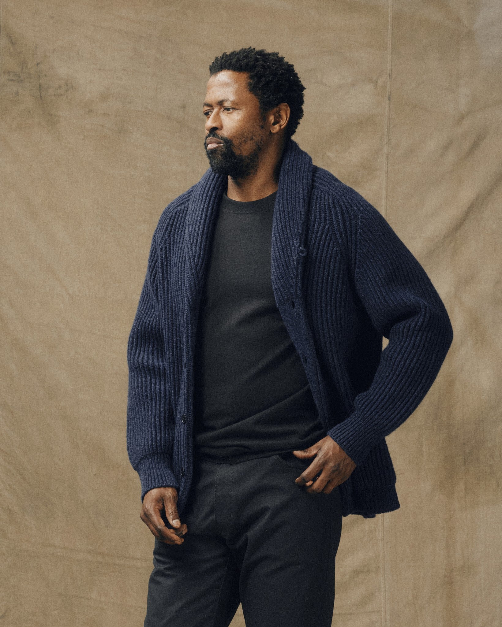 Bristol Cardigan Sweater - Navy - Image 2