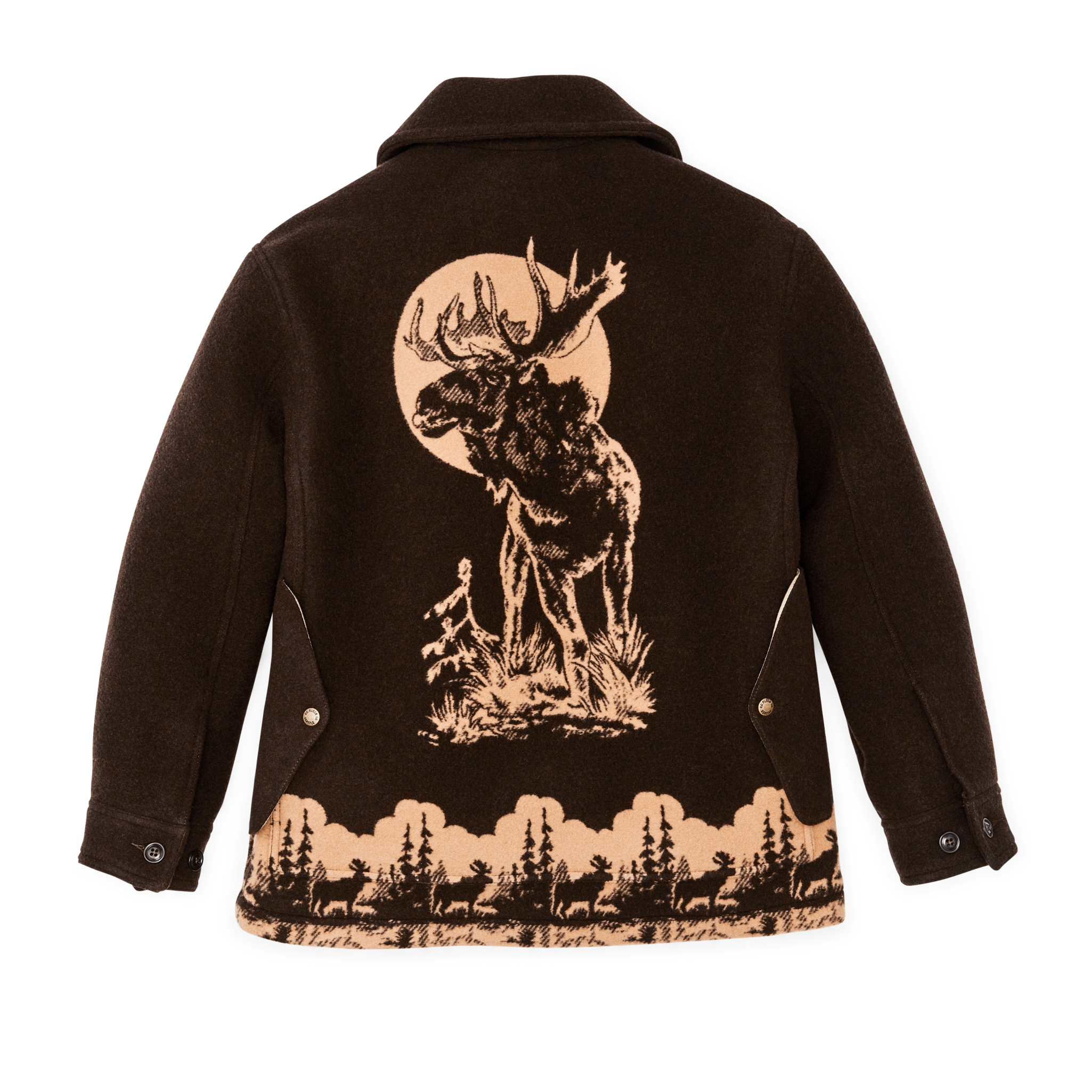 Women's Jacquard Wool Cruiser Jacket - Brown / Khaki Moose - Image 2