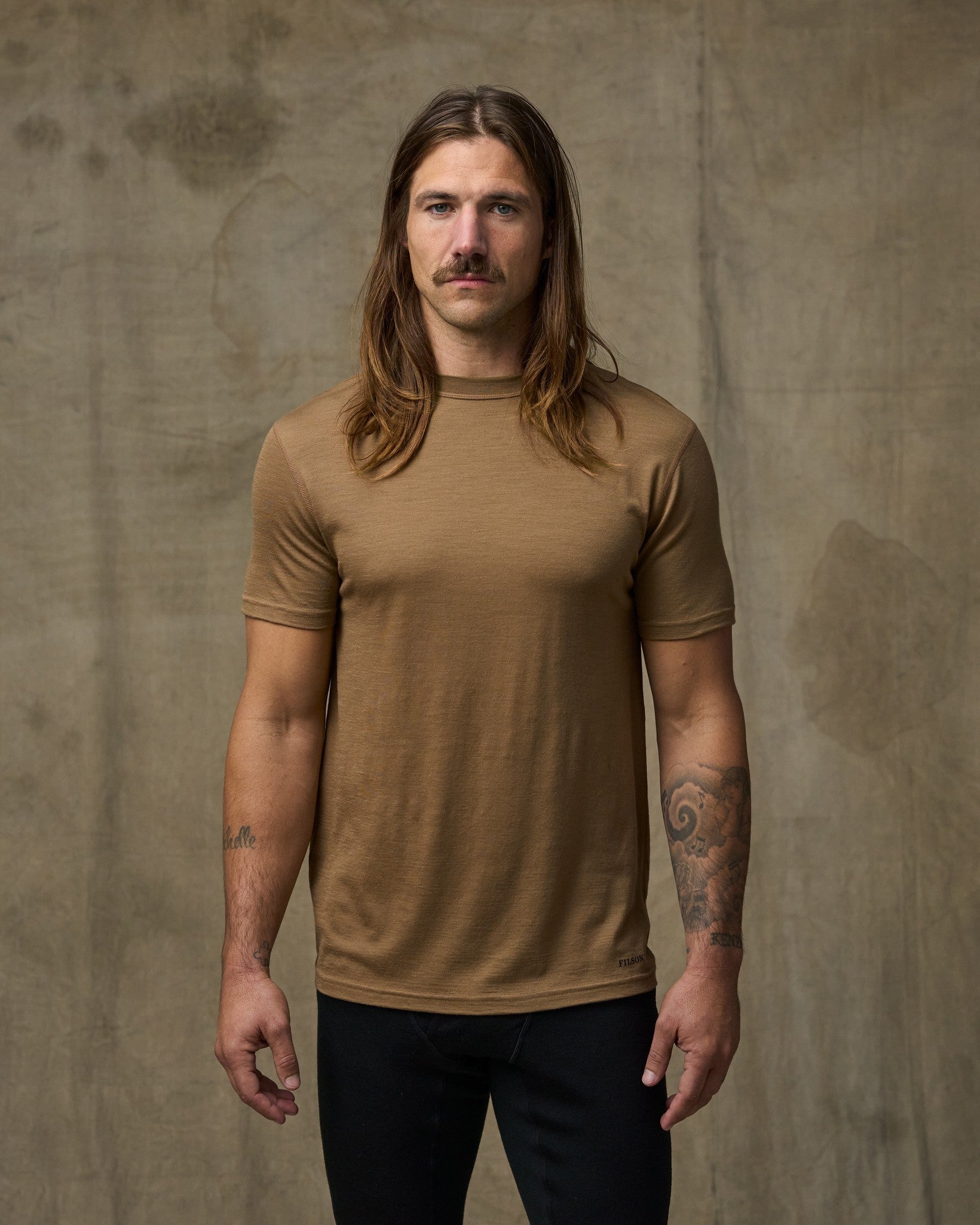 210g Merino Wool Short Sleeve Crewneck T-Shirt - Rugged Tan