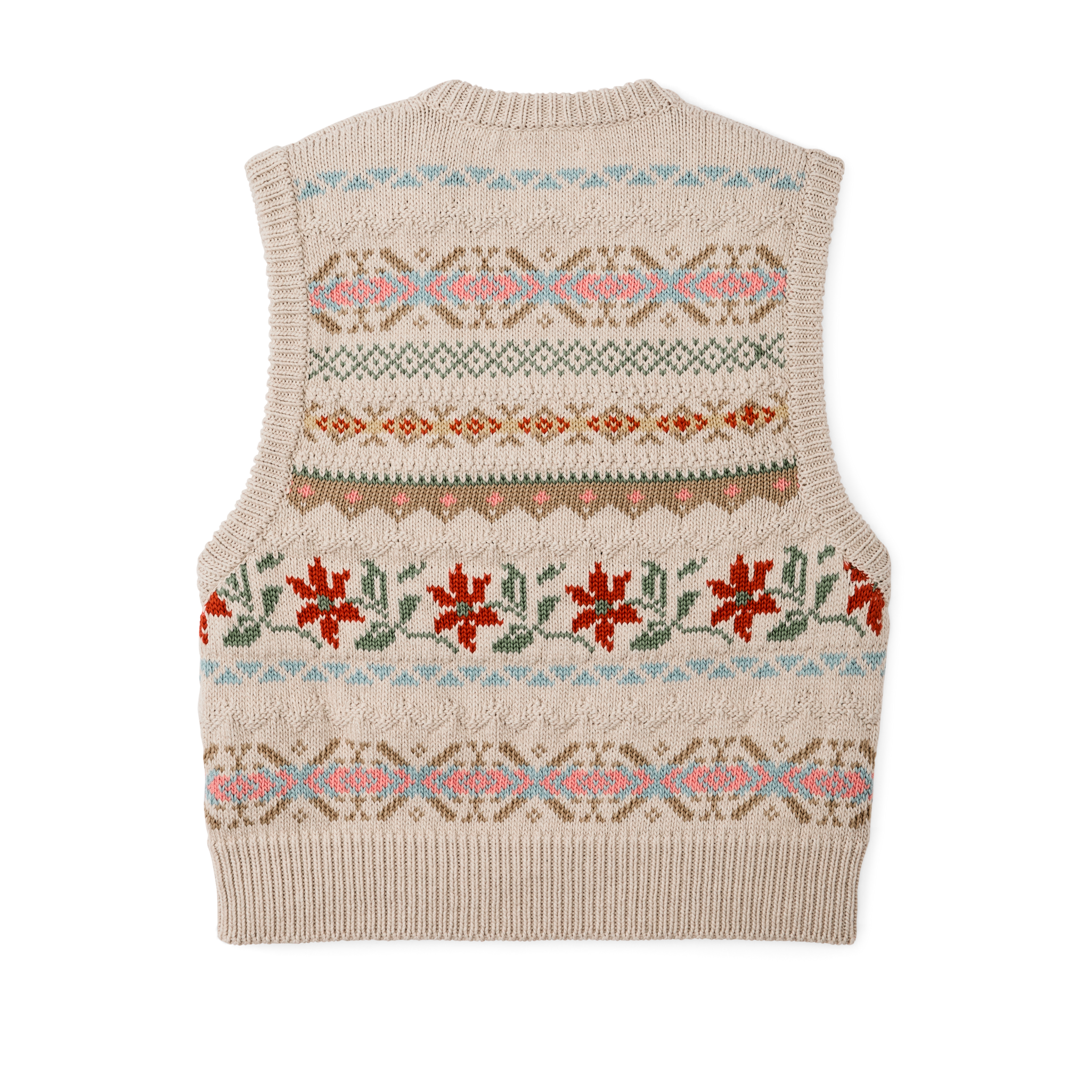 Women's Jacquard Cotton Vest - Flower Jacquard - Image 2