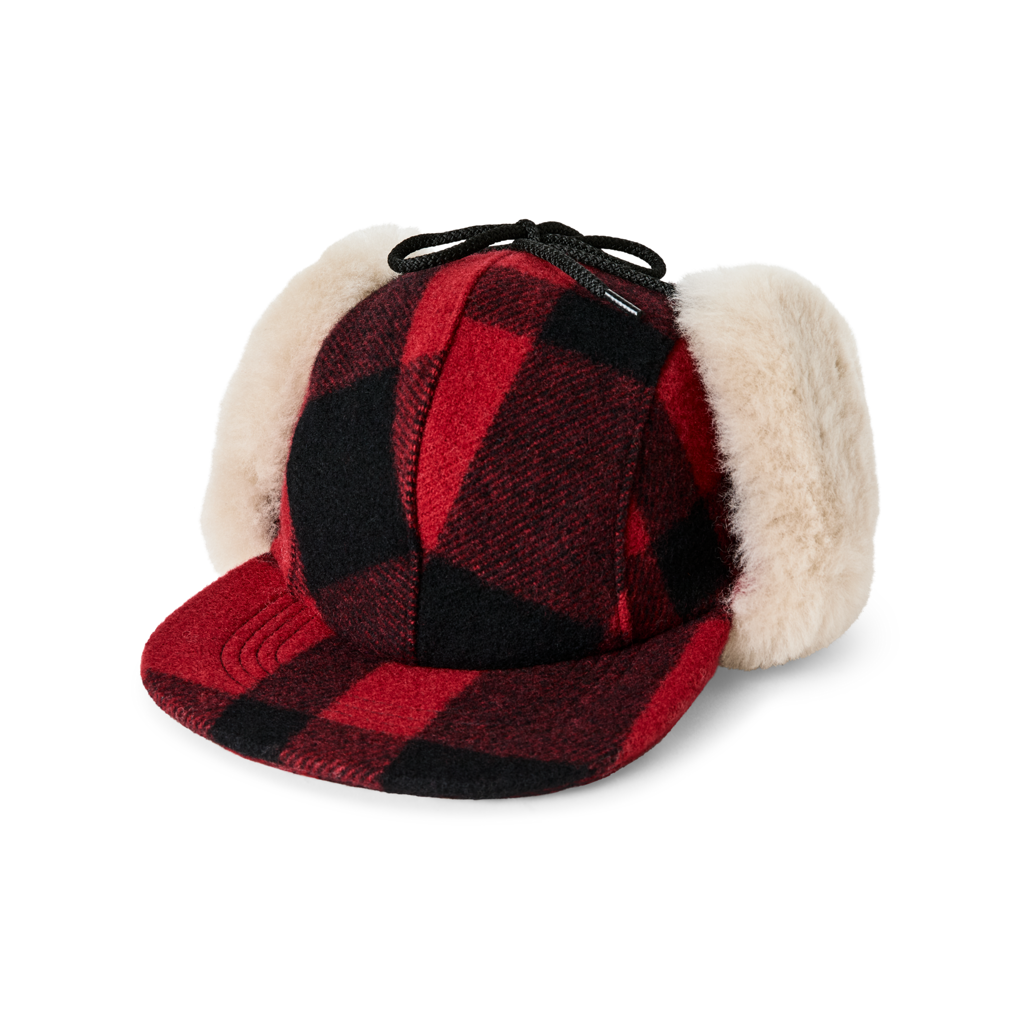 Double Mackinaw Wool Cap - Red Black Plaid/birch - Image 7