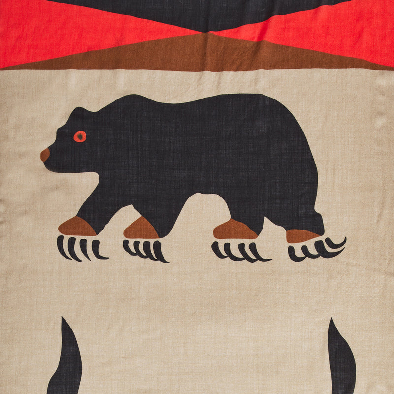 Black Bear Wool Blend Scarf - Black - Image 3