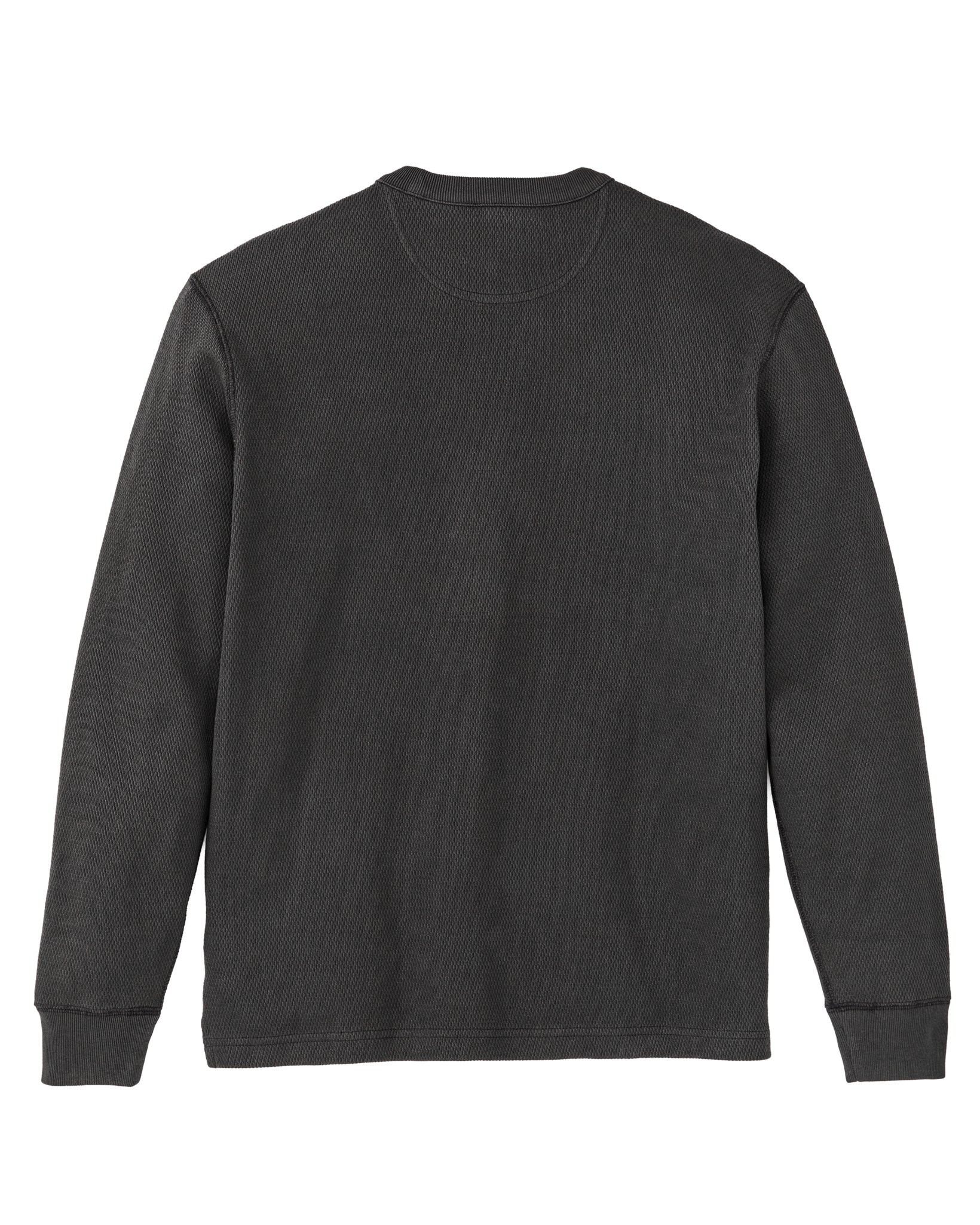 Waffle Knit Thermal Crewneck - Faded Black - Image 5