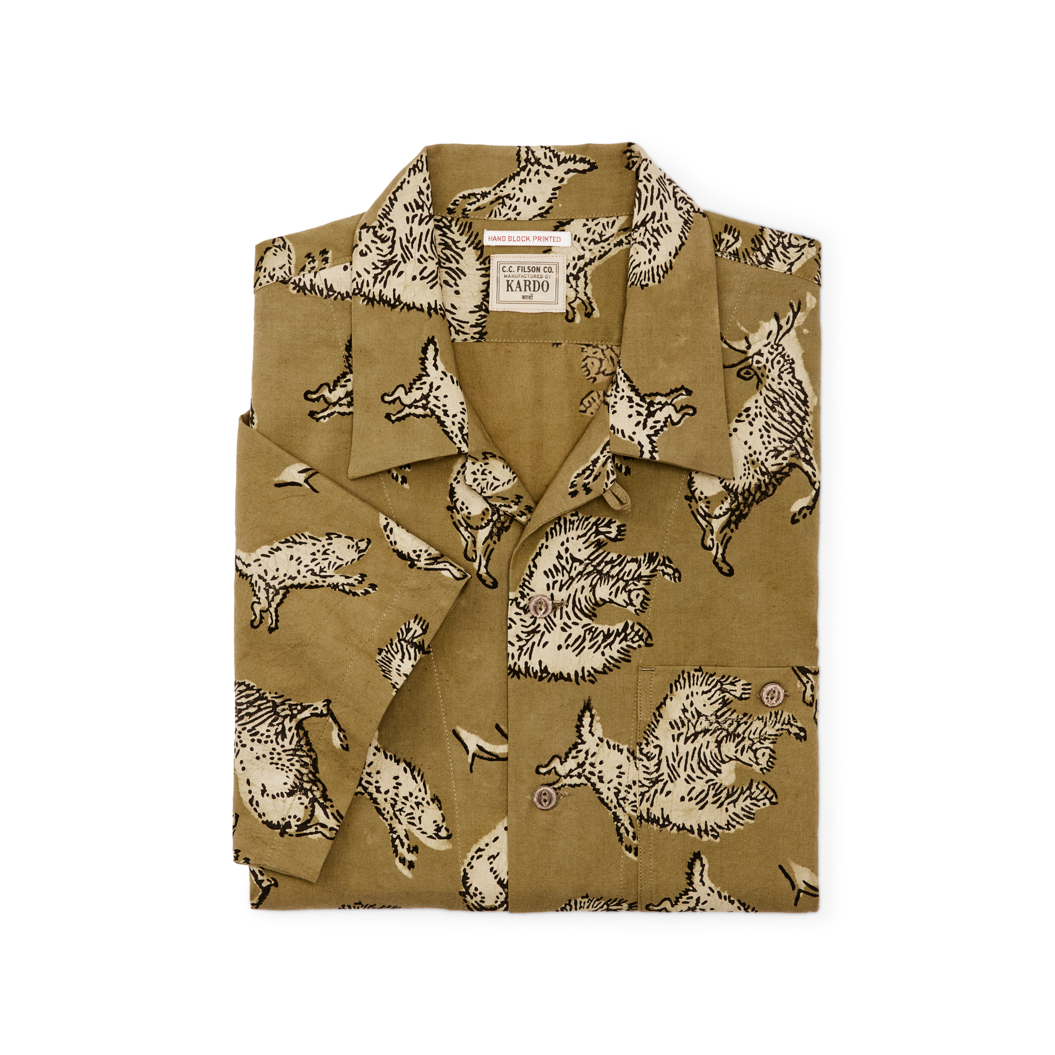 Handprinted Camp Shirt - Wildlife Print - Image 2