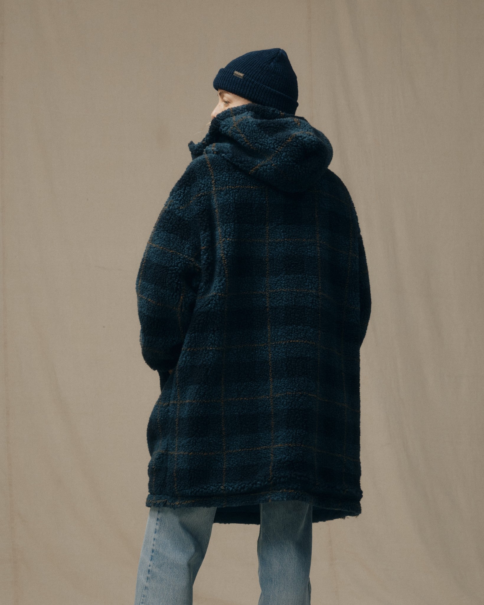 Women's Reversible Woolly Fleece Coat - Dark Teal - Image 5