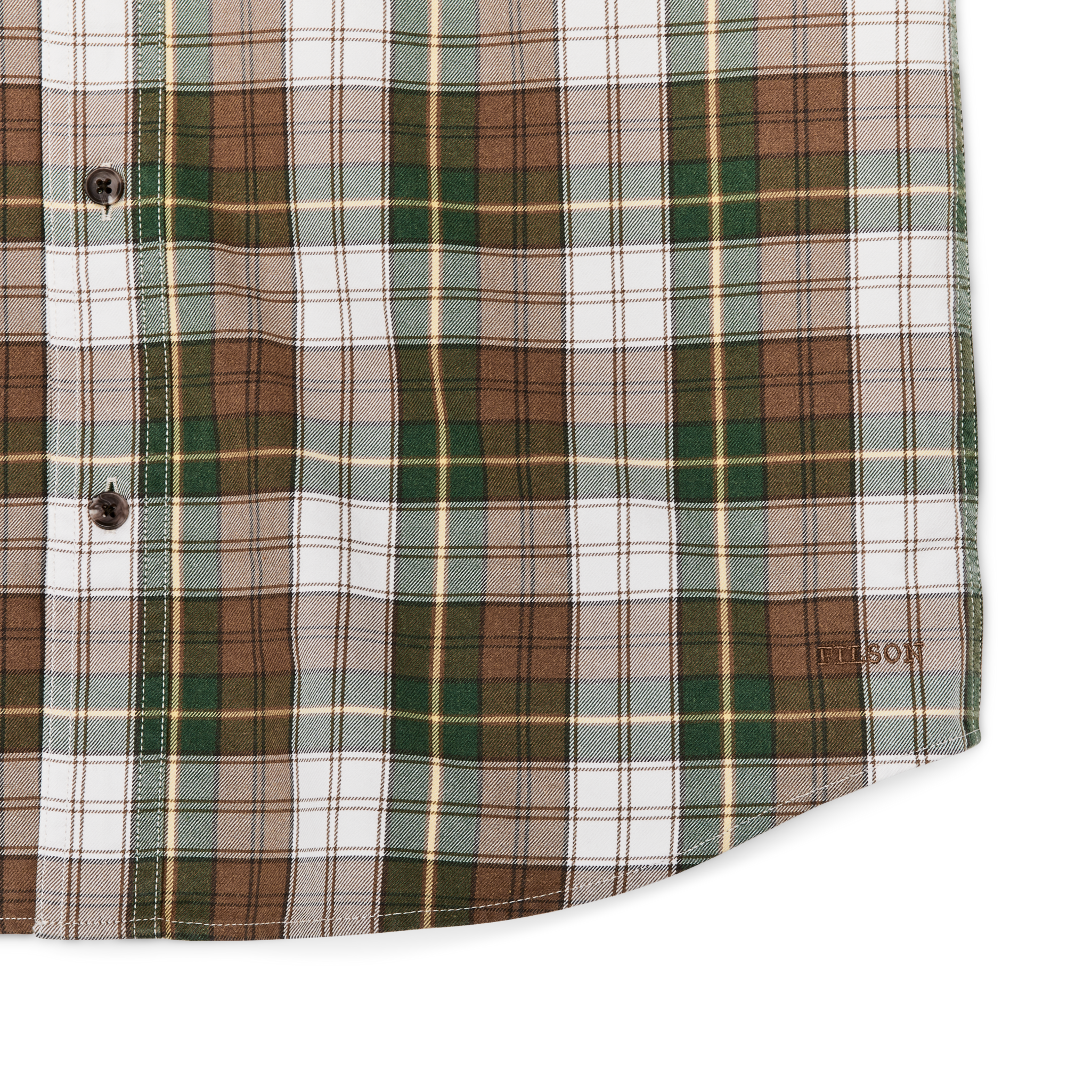 Short Sleeve Lightweight Alaskan Guide Shirt - Green / White / Brown Plaid - Image 4
