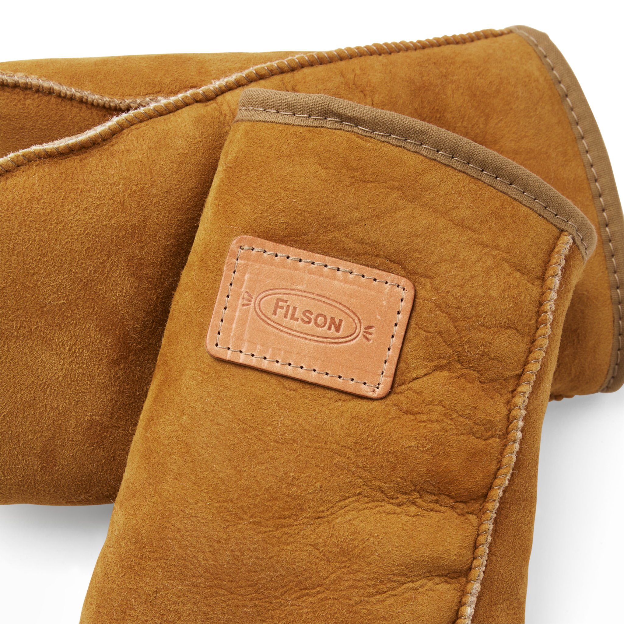 Filson Workshop Shearling Mittens - Saddle Brown - Image 3
