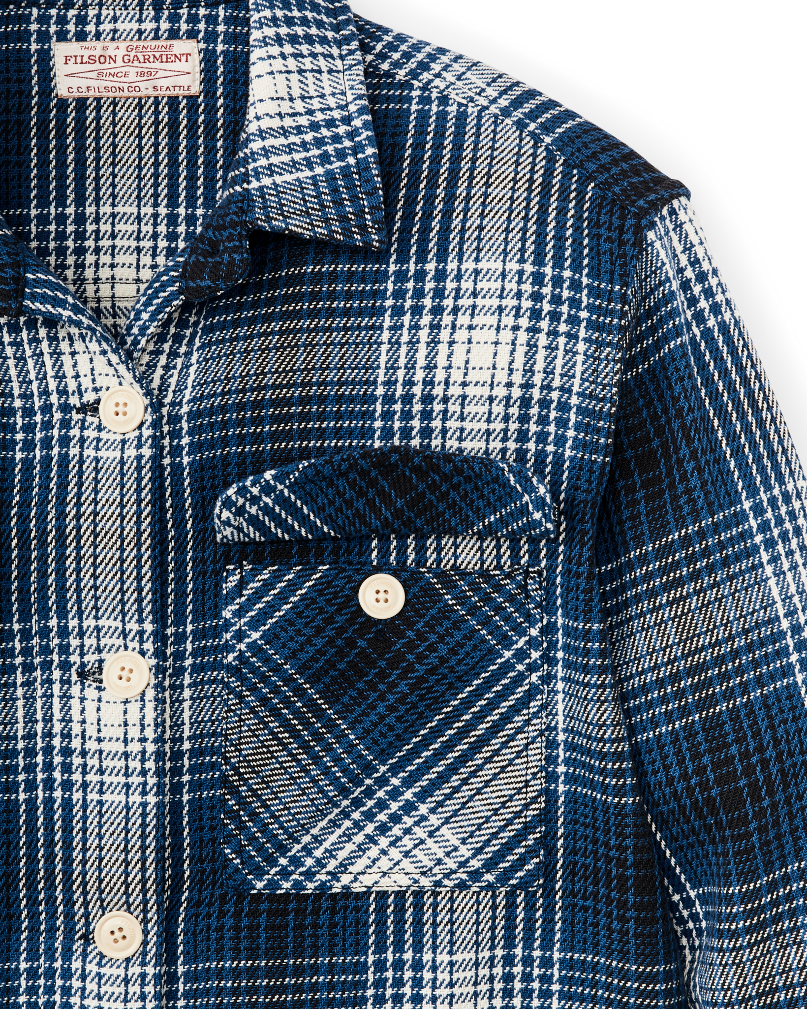 Women's Deer Island Jac-shirt - Cobalt / Natural Shadow Plaid - Image 5