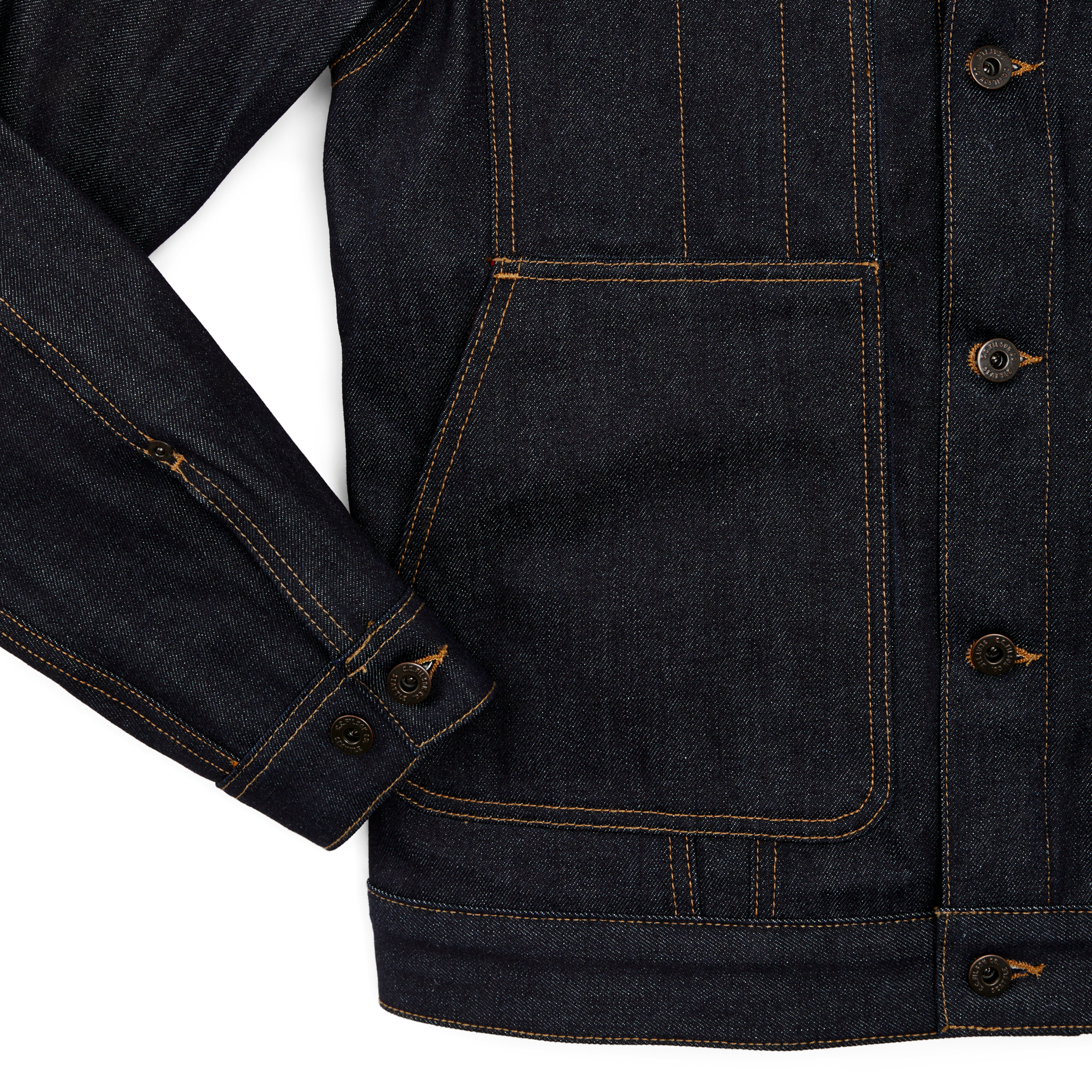 Lined Denim Short Cruiser Jacket - Raw Indigo - Image 4