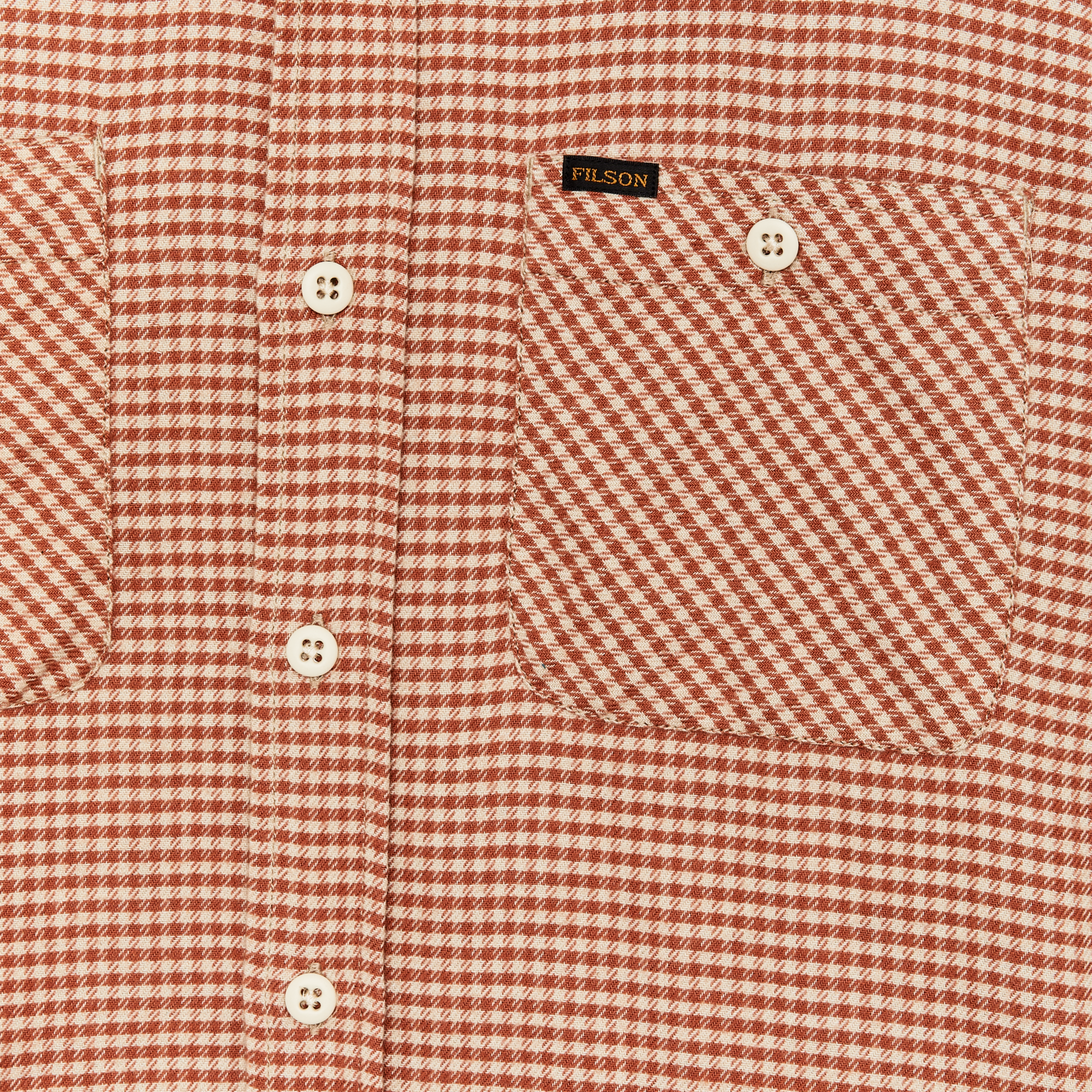 The Rangeland Flannel Shirt - Salmon / Oat Houndstooth - Image 4