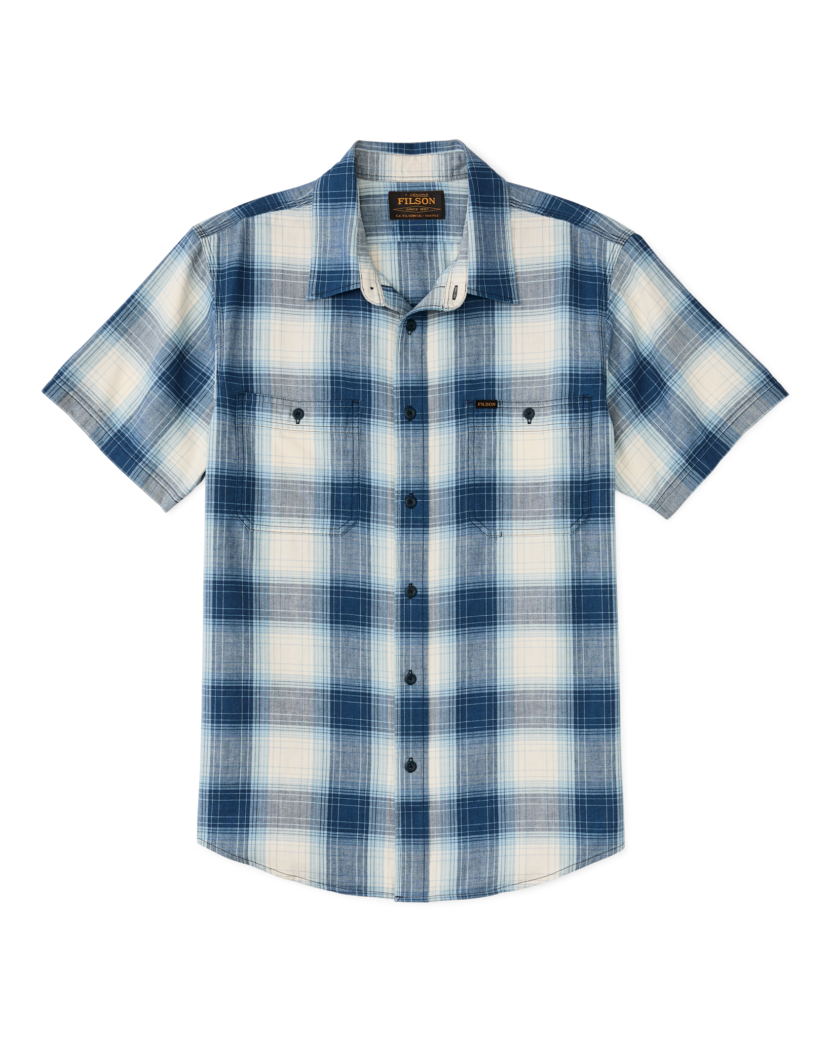 Short Sleeve Chambray Shirt - Indigo Chambray - Image 9