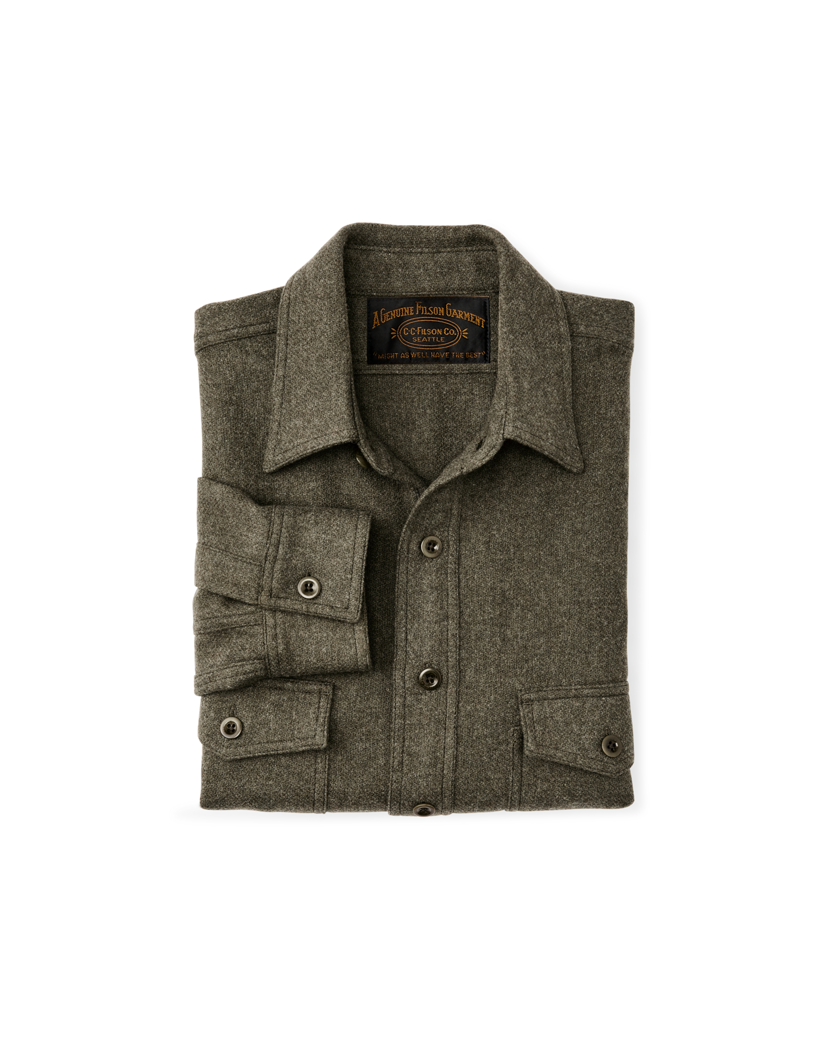 1922 Archive Wool Shirt - Dark Olive - Image 3