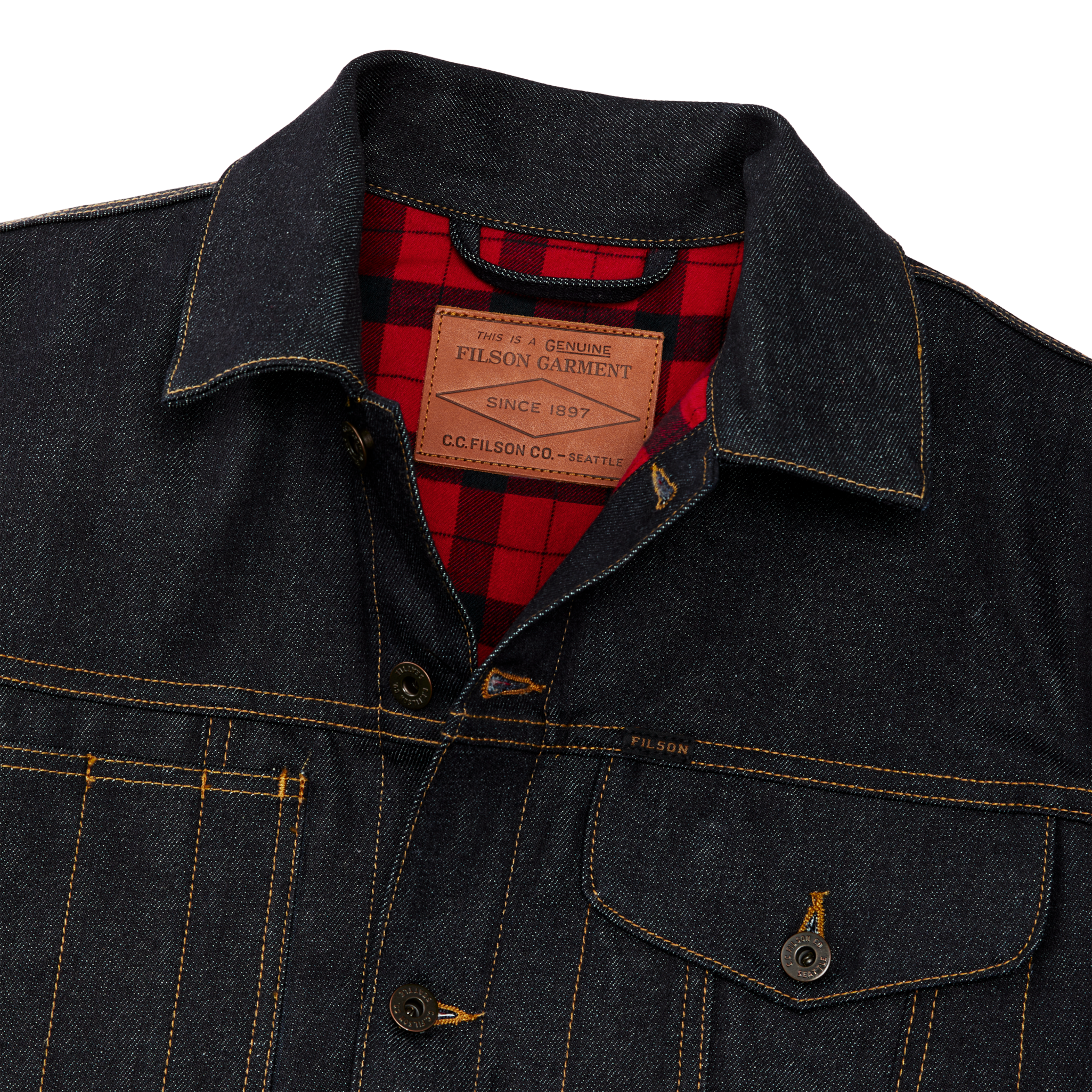 Lined Denim Short Cruiser Jacket - Raw Indigo - Image 3