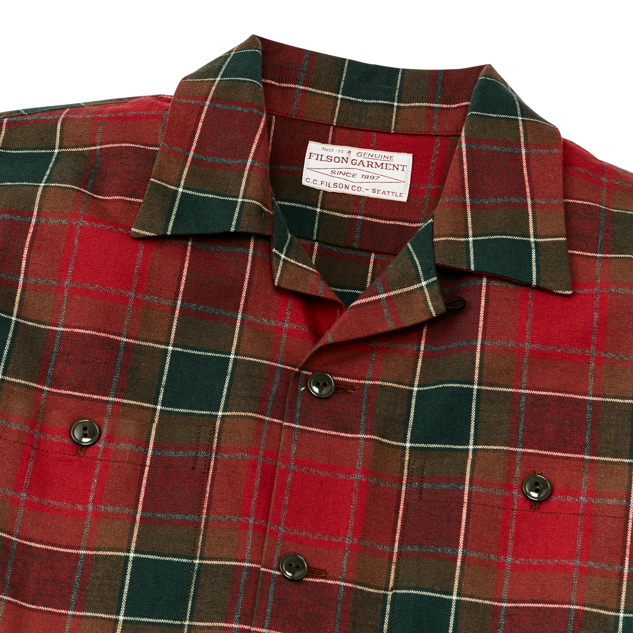 Elk Heights Camp Shirt - Sycamore Green / Red Plaid - Image 4