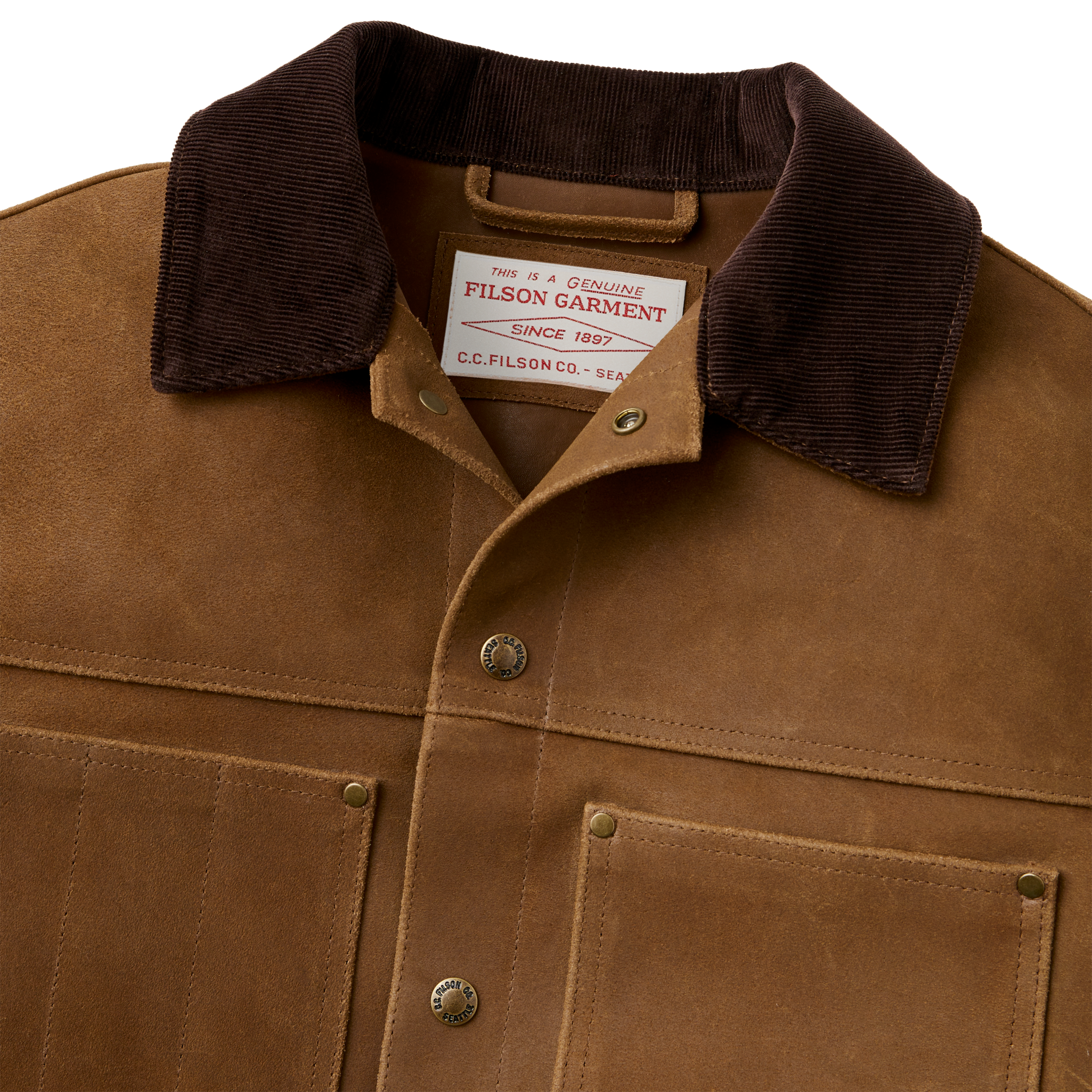 Roughout Leather Short Cruiser Jacket - Dark Sepia - Image 4