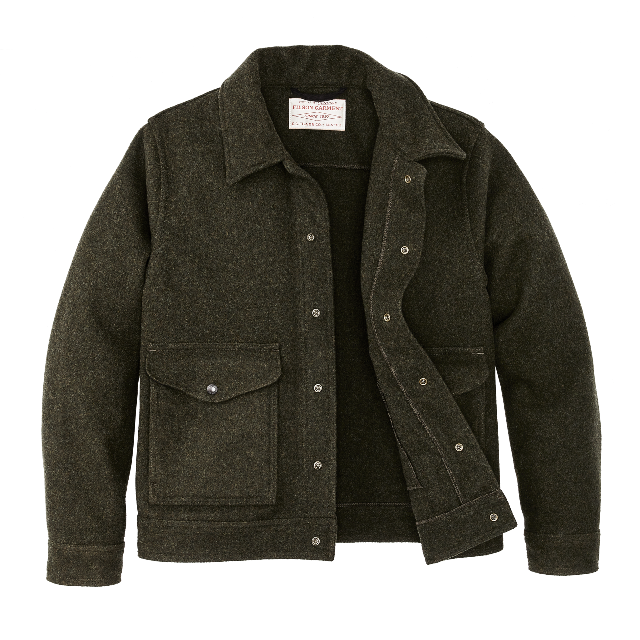 Mackinaw Wool Work Jacket - Forest Green - Image 3