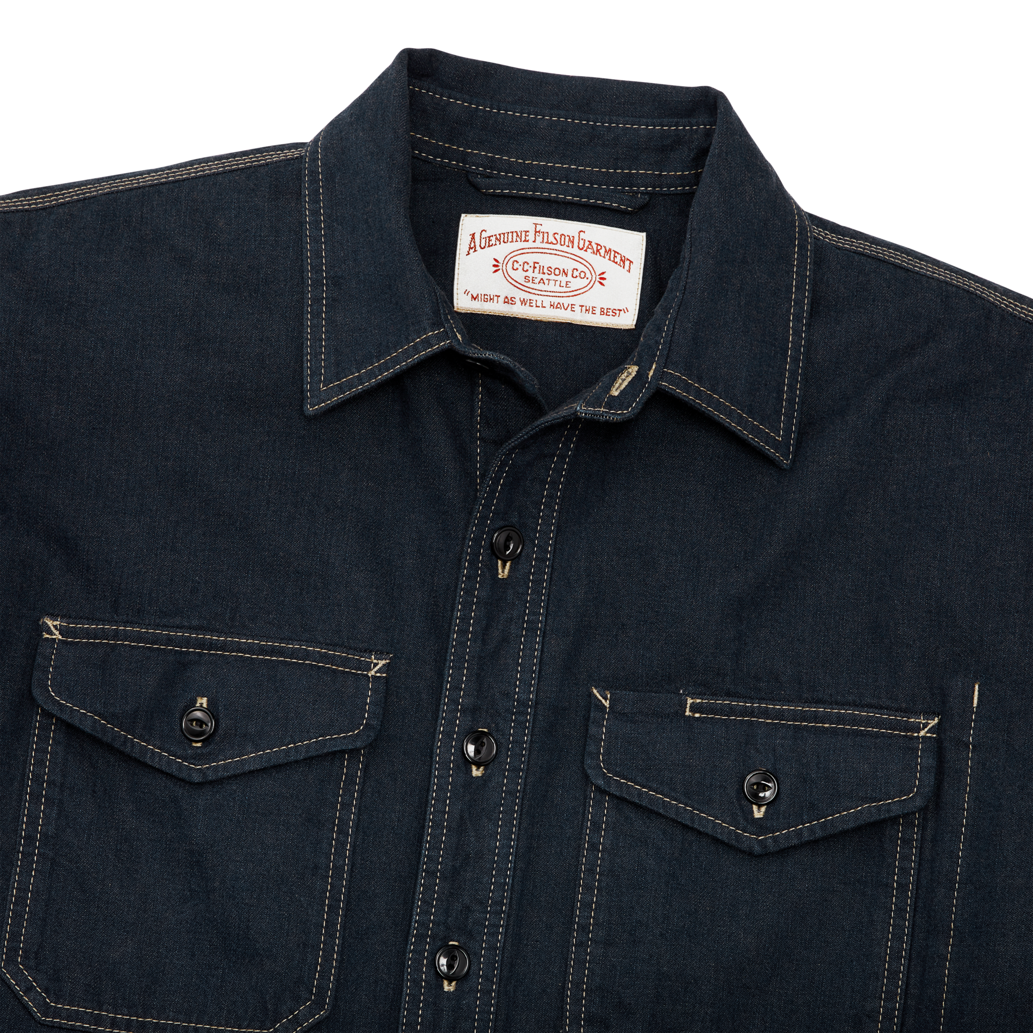 Denim Work Shirt - Mid-wash Indigo - Image 4